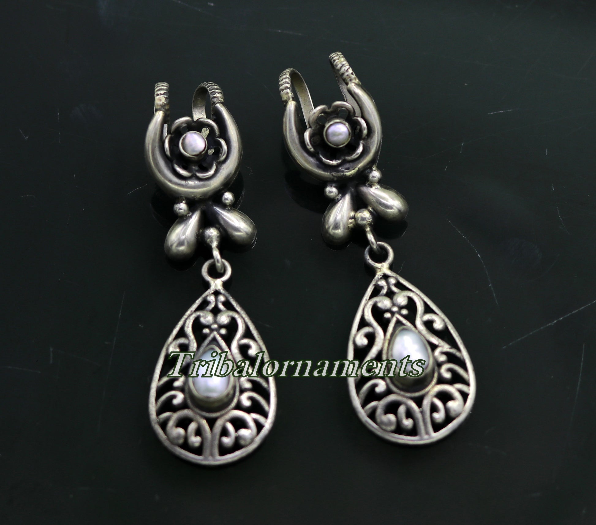 Vintage traditional design handmade 925 sterling silver ear plug ear clip cartilage earring ,excellent party belly dance tribal jewelry s842 - TRIBAL ORNAMENTS