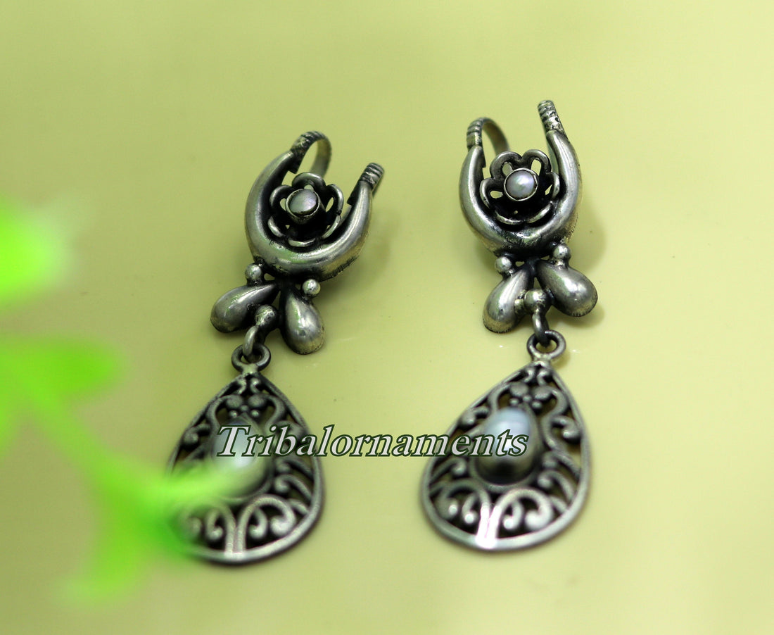 Vintage traditional design handmade 925 sterling silver ear plug ear clip cartilage earring ,excellent party belly dance tribal jewelry s842 - TRIBAL ORNAMENTS