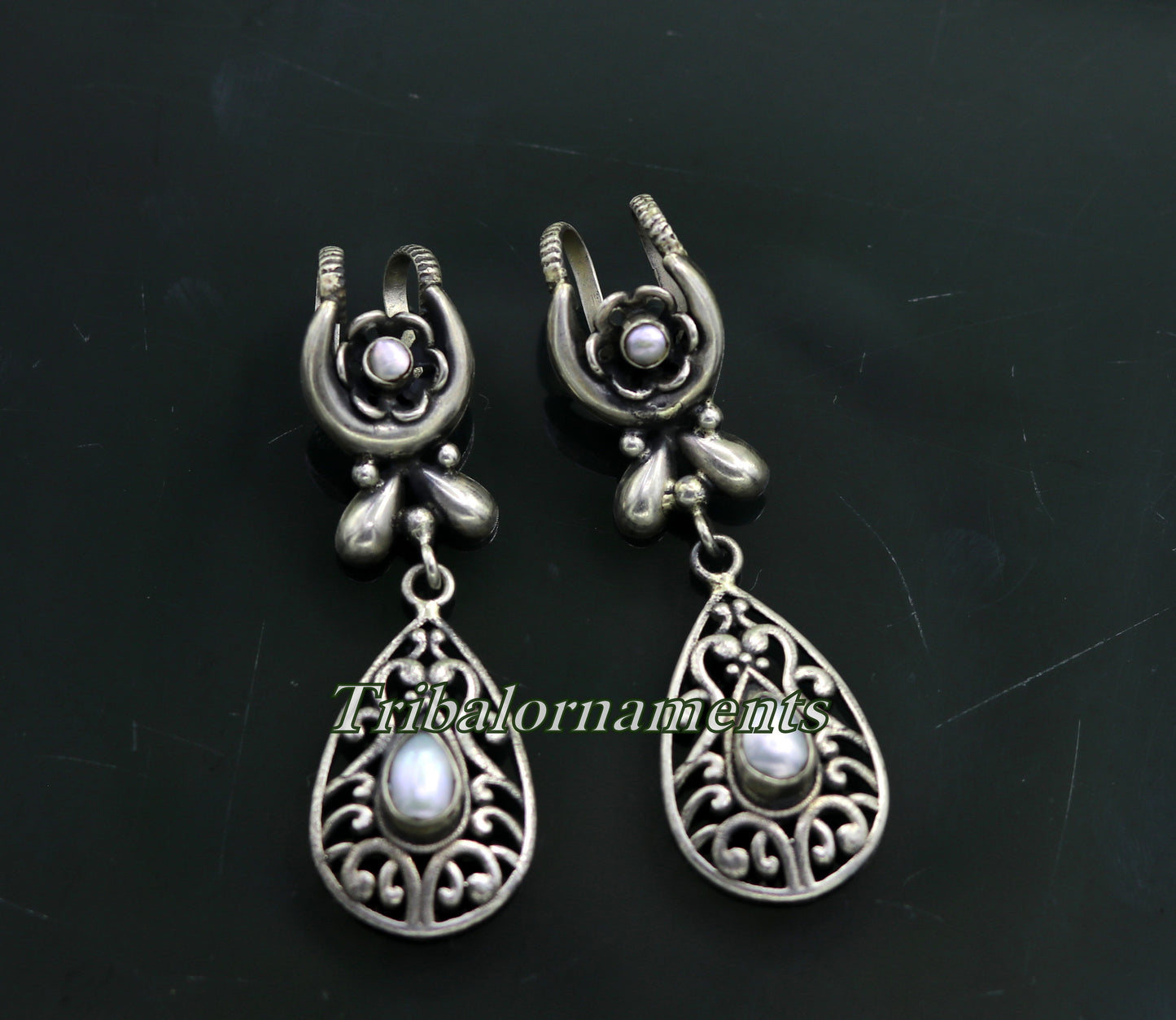 Vintage traditional design handmade 925 sterling silver ear plug ear clip cartilage earring ,excellent party belly dance tribal jewelry s842 - TRIBAL ORNAMENTS