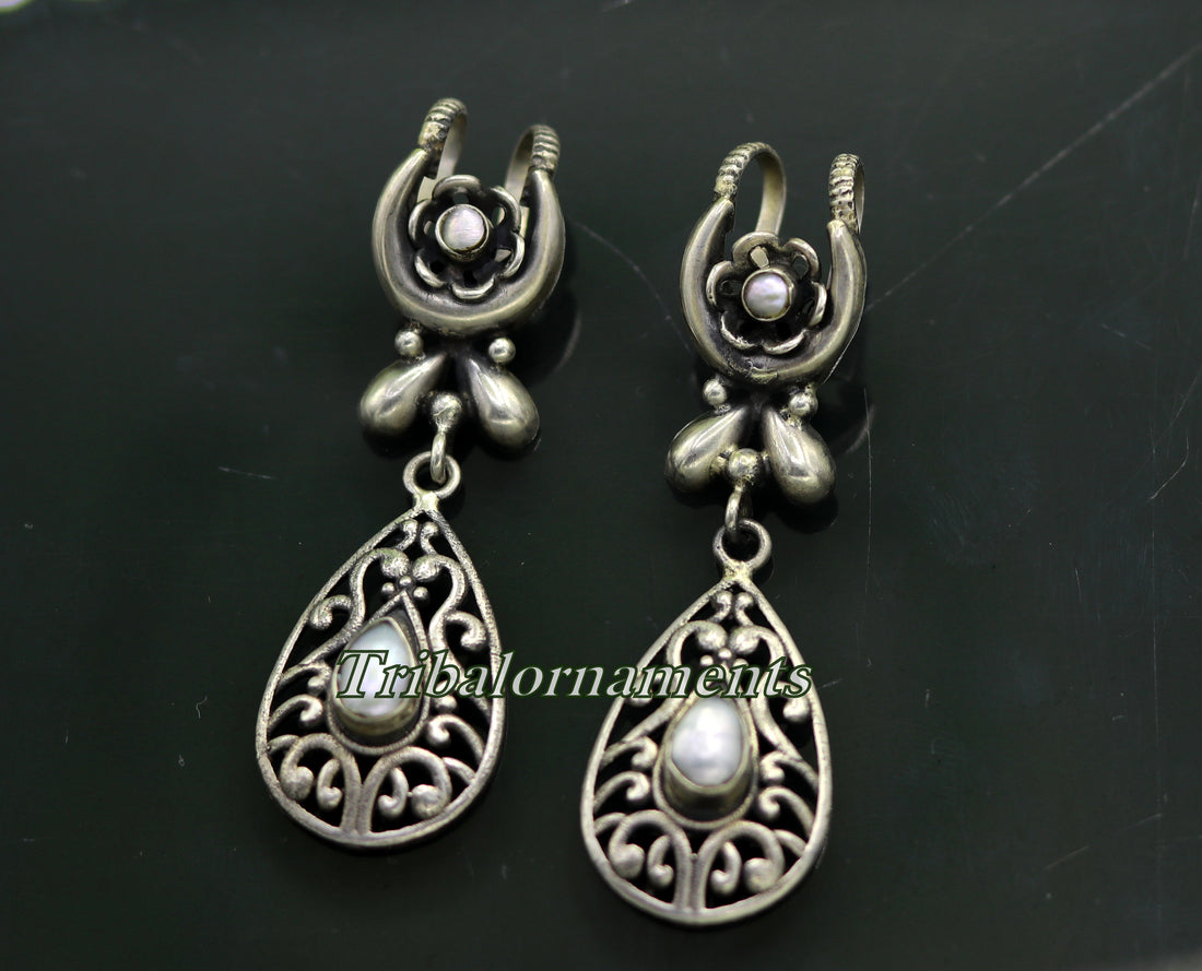 Vintage traditional design handmade 925 sterling silver ear plug ear clip cartilage earring ,excellent party belly dance tribal jewelry s842 - TRIBAL ORNAMENTS