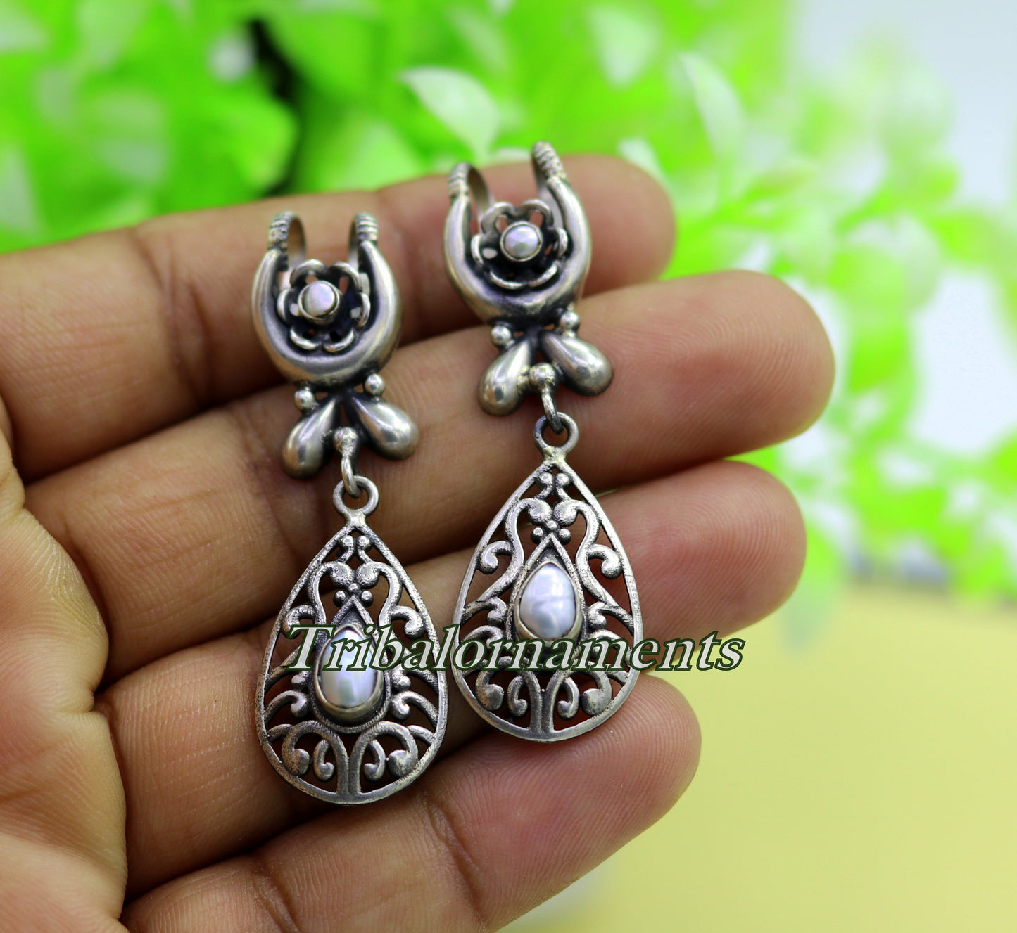 Vintage traditional design handmade 925 sterling silver ear plug ear clip cartilage earring ,excellent party belly dance tribal jewelry s842 - TRIBAL ORNAMENTS