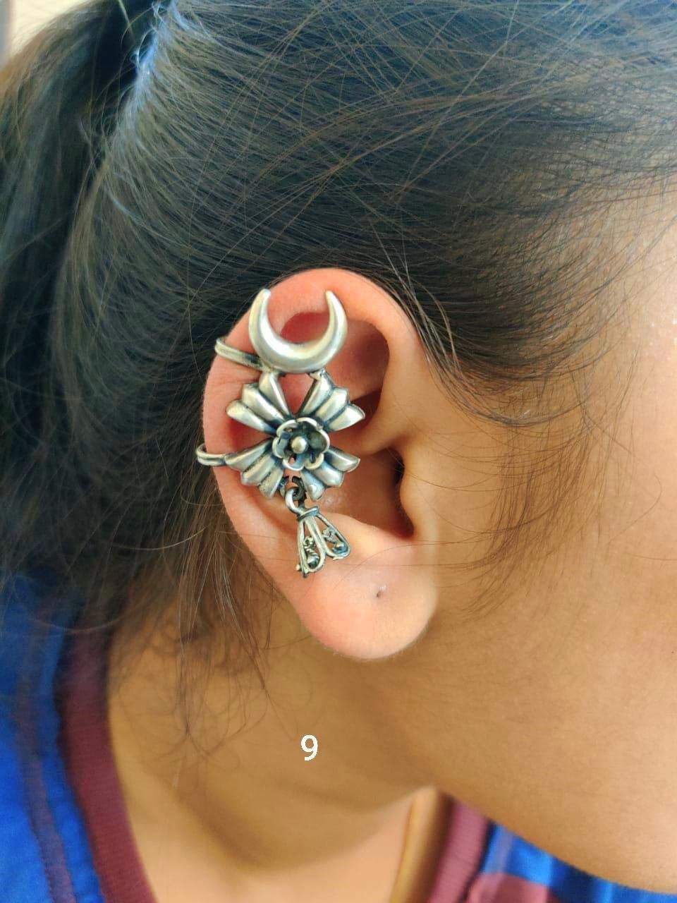 Handcrafted 925 sterling silver Ear cartilage ear plug, Ear clips earring fabulous customized bridesmaid women's upper ear jewelry s840 - TRIBAL ORNAMENTS