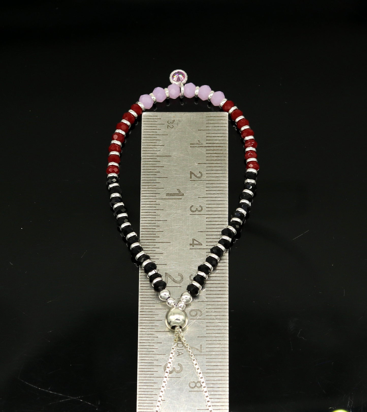 6" 925 sterling silver gorgeous multicolor beads adjustable bracelet, charm bracelet, customized bracelet adjustable girl's jewelry sbr162 - TRIBAL ORNAMENTS