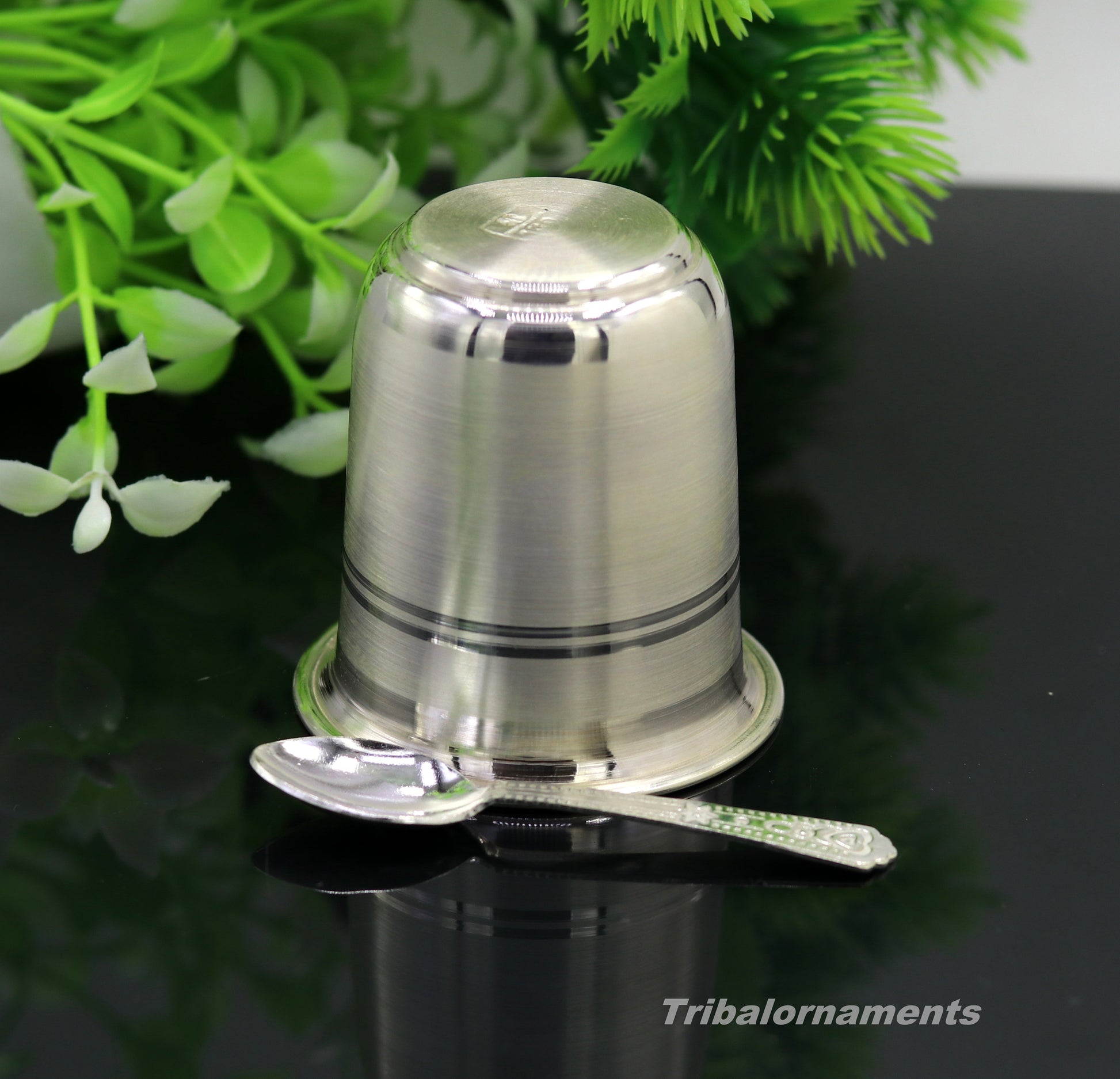 999 fine silver handmade vessels, water/milk Glass tumbler, silver flask, baby kids silver utensils for stay healthy from bacteria sv36 - TRIBAL ORNAMENTS