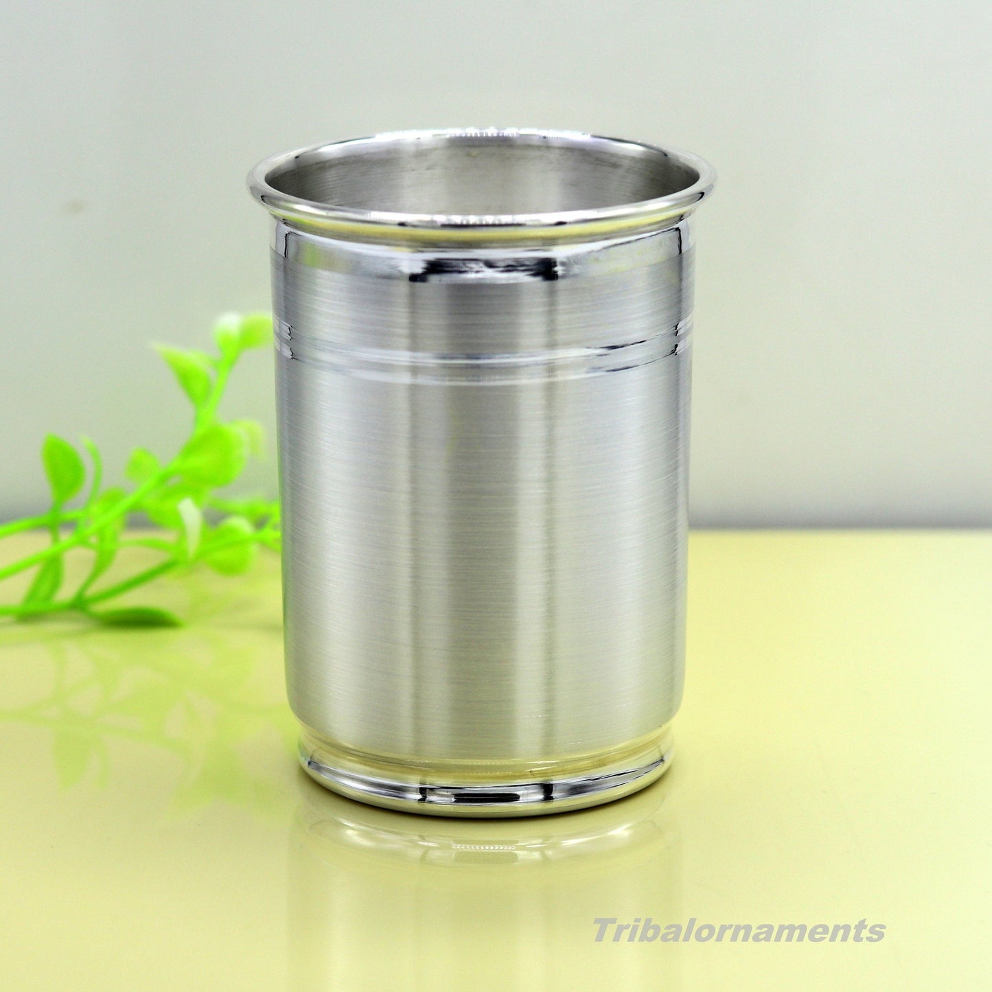 Handmade 999 fine silver vessels, water/milk Glass tumbler, silver flask, baby kids silver utensils for stay healthy from bacteria sv37 - TRIBAL ORNAMENTS