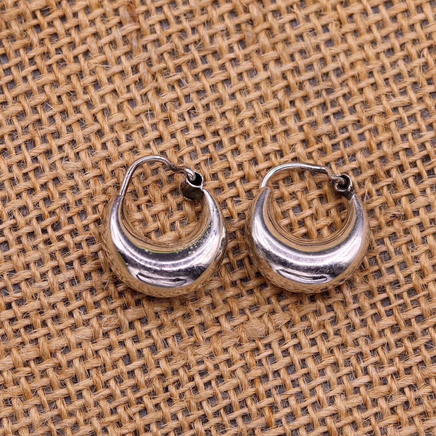 925 sterling silver gorgeous tiny hoops earrings excellent tribal kundal bali personalized gift customized unisex jewelry from india s862 - TRIBAL ORNAMENTS