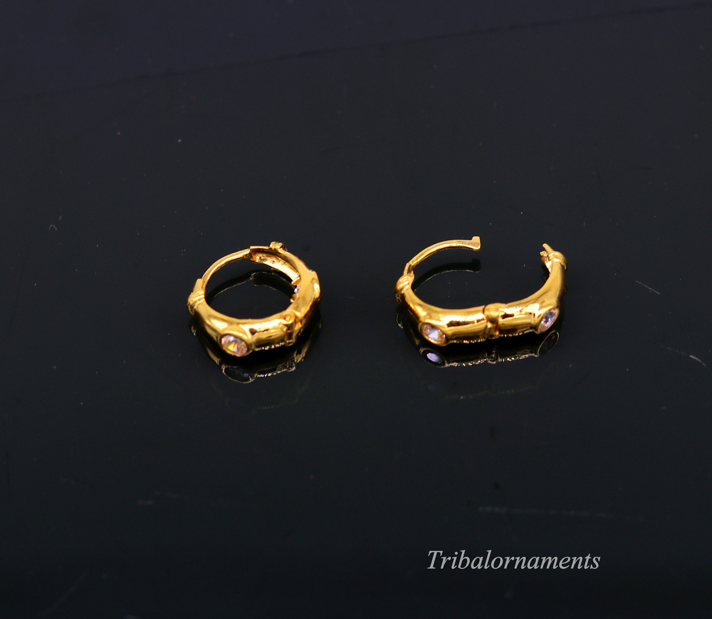 Buy Elegant Small Size Plain Gold Bali Earrings Design Online at Best Price