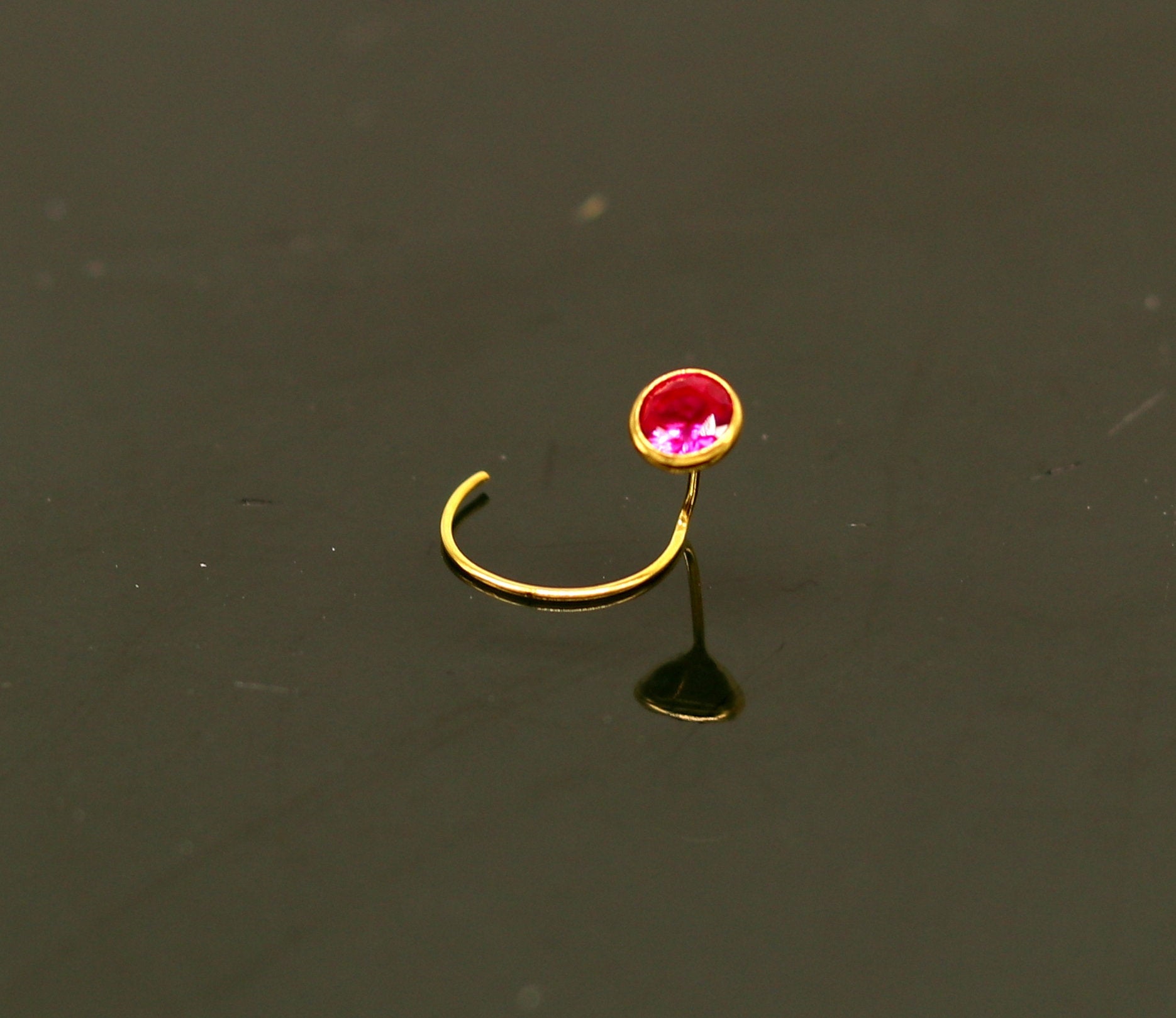 Golden Brass Round Single Stone Nose Pin, Size: 5 Mm at Rs 15 in Amritsar