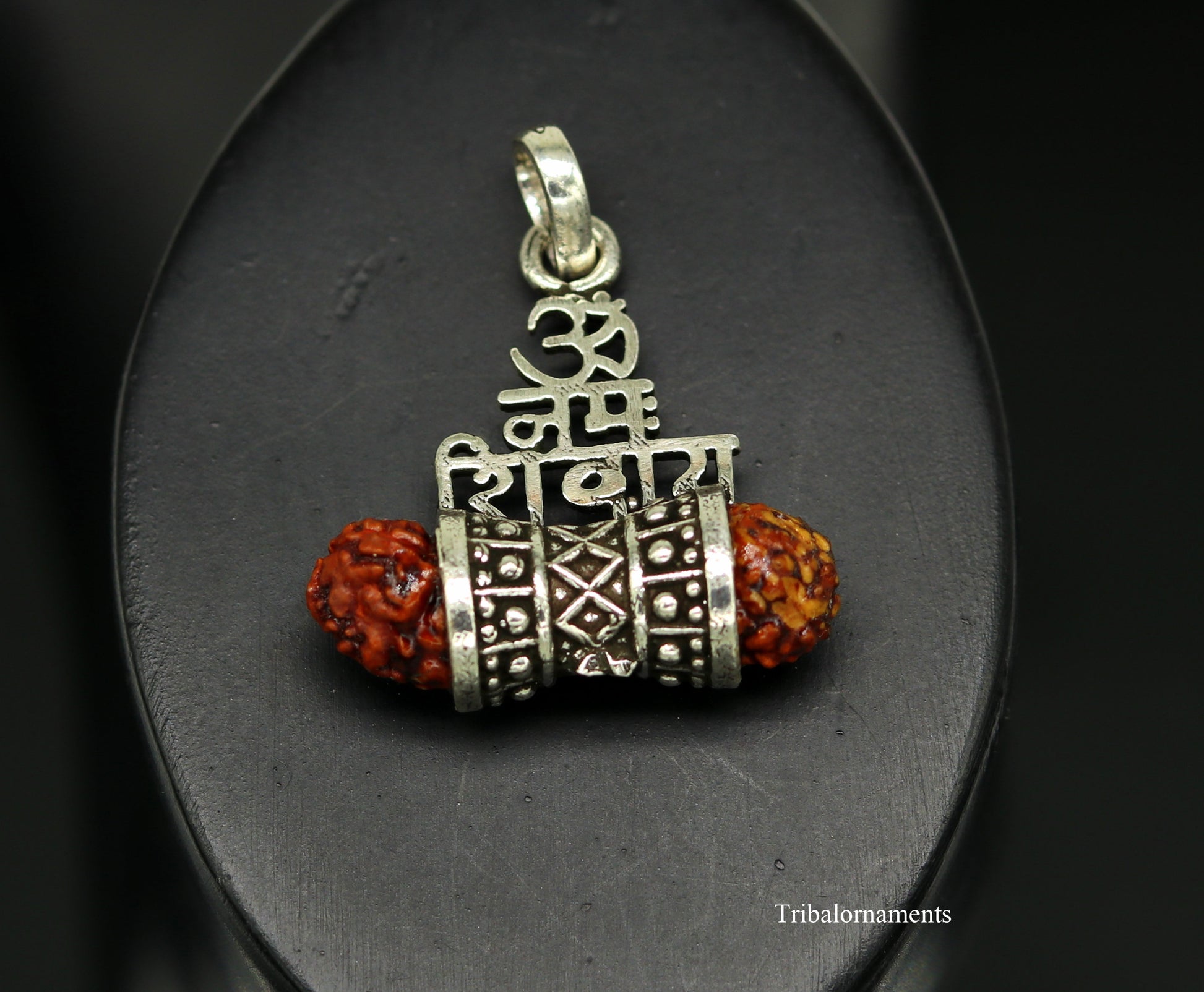 925 sterling silver handmade Lord shivay design customized rudraksha pendant gorgeous unisex gifting ,excellent personalized jewelry nsp376 - TRIBAL ORNAMENTS