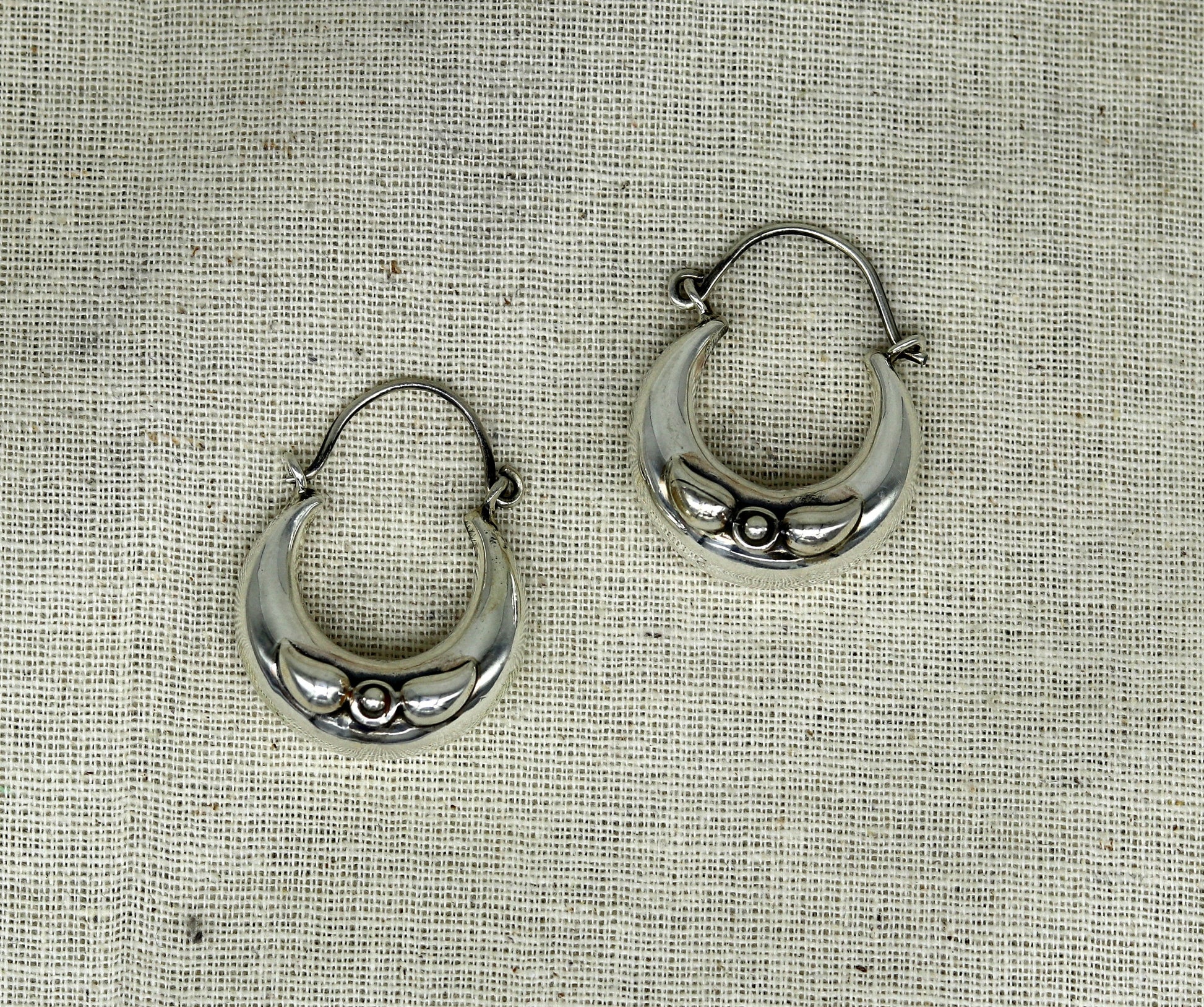 Handmade 925 sterling silver jewelry, fabulous vintage stylish customized hoops earrings bali tribal ethnic personalized jewelry ske17 - TRIBAL ORNAMENTS