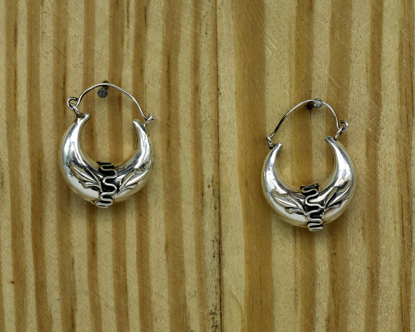 925 sterling Handmade silver jewelry, fabulous vintage stylish customized hoops earrings bali tribal ethnic personalized jewelry ske3 - TRIBAL ORNAMENTS