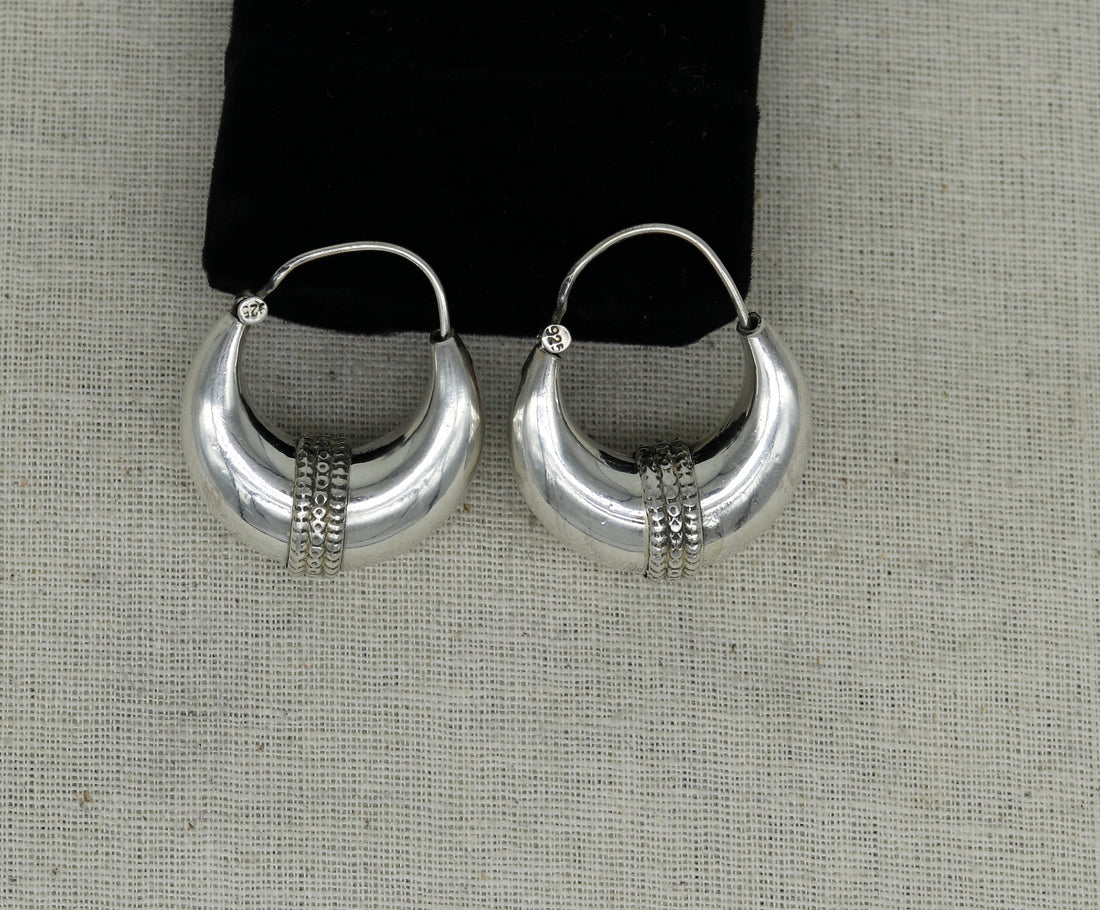 925 sterling silver handmade gorgeous hoops stud earring bali, excellent customized vintage design belly dance personalized gift ske8 - TRIBAL ORNAMENTS