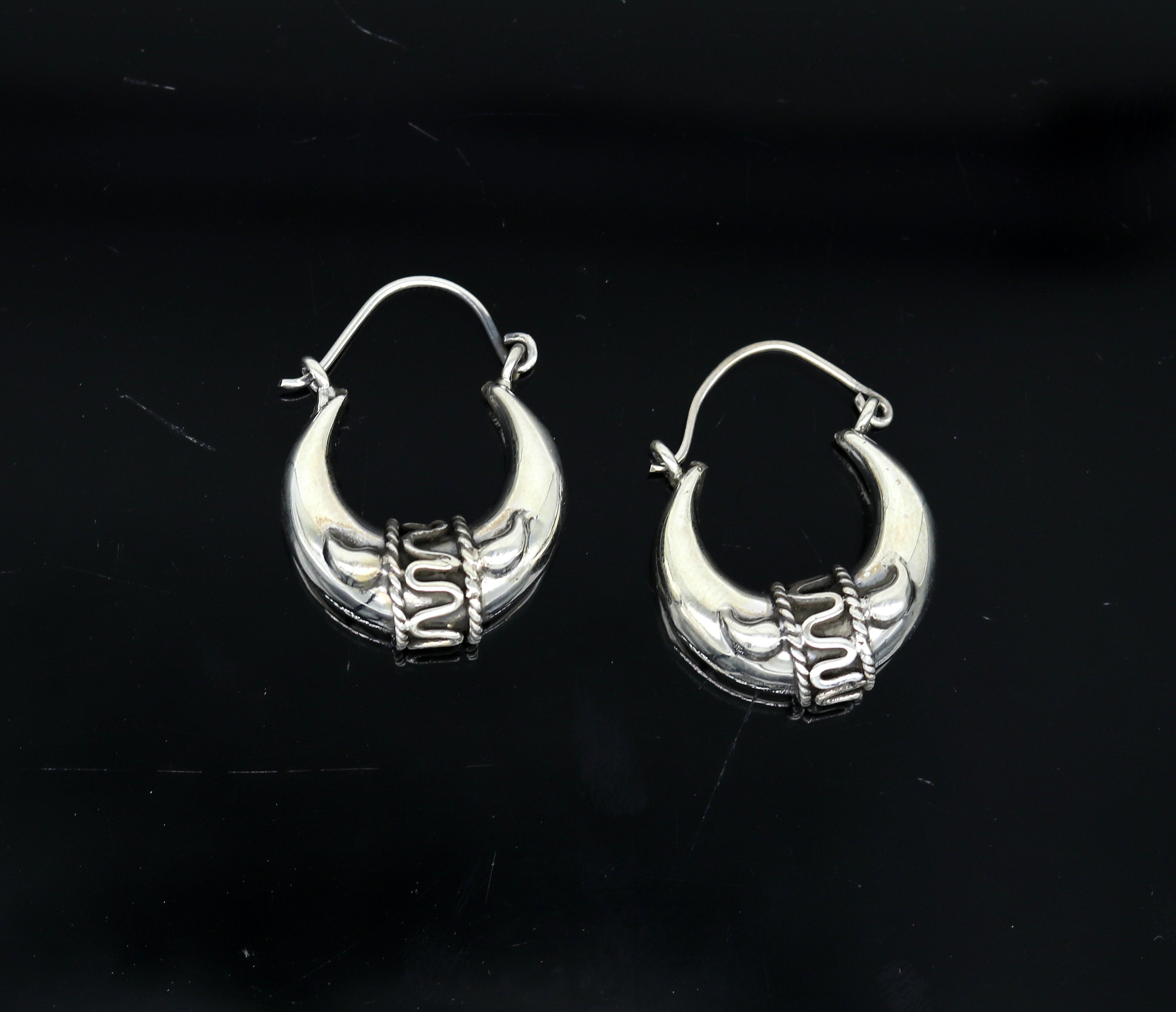 925 Sterling Silver Bali Hoops