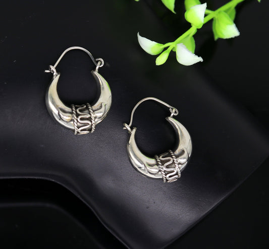 925 sterling silver handmade pretty attractive hoops stud earring bali, excellent customized stylish belly dance personalized gift ske4 - TRIBAL ORNAMENTS