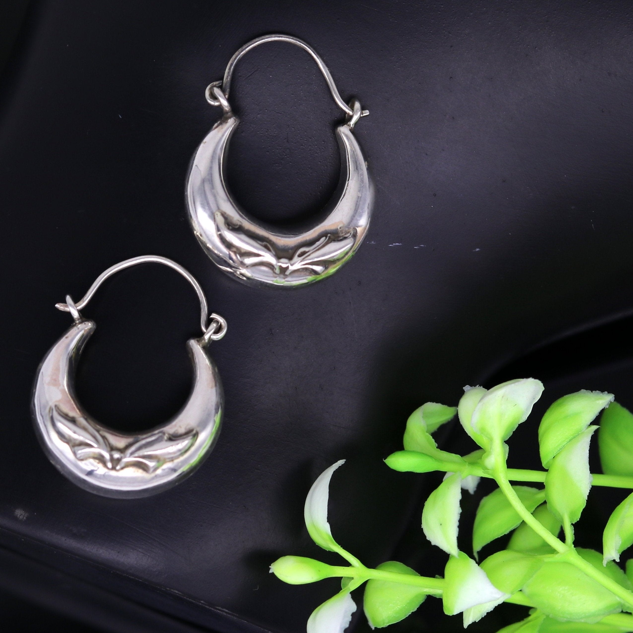 Sterling silver deals hoop stud earrings