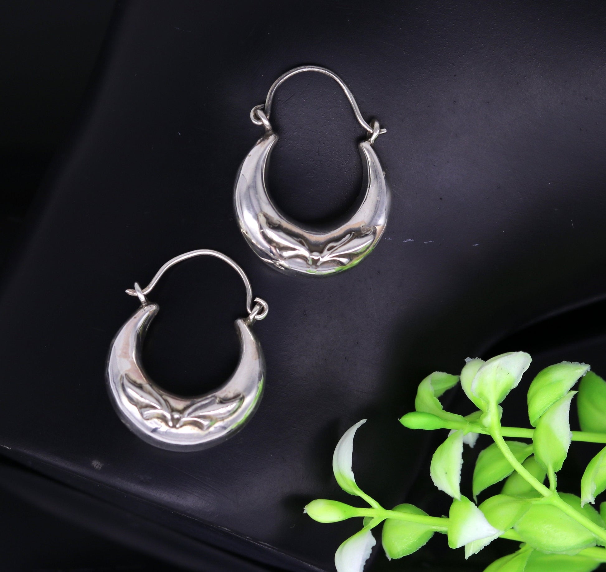 925 sterling silver handmade pretty attractive hoops stud earring bali, excellent customized stylish belly dance personalized gift ske7 - TRIBAL ORNAMENTS