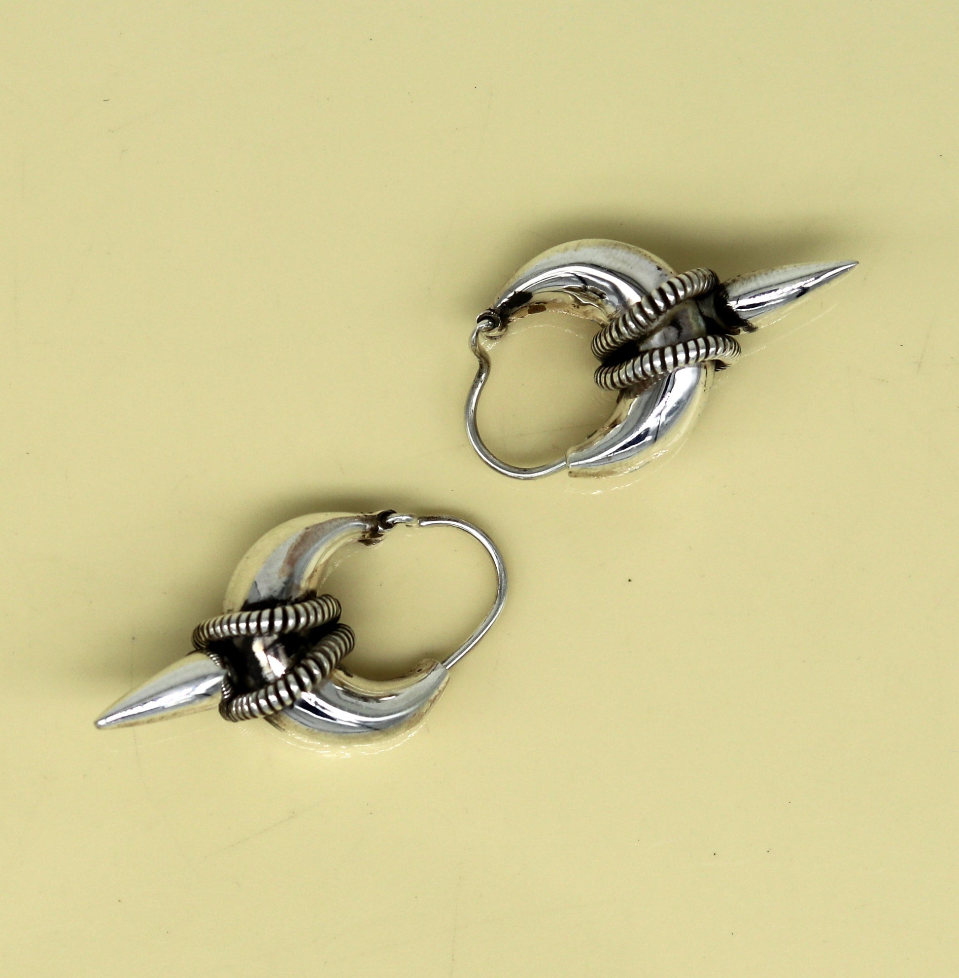925 sterling silver handmade vintage antique design hoops earring bali, elegant customized earring gift tribal ethnic jewelry ske12 - TRIBAL ORNAMENTS