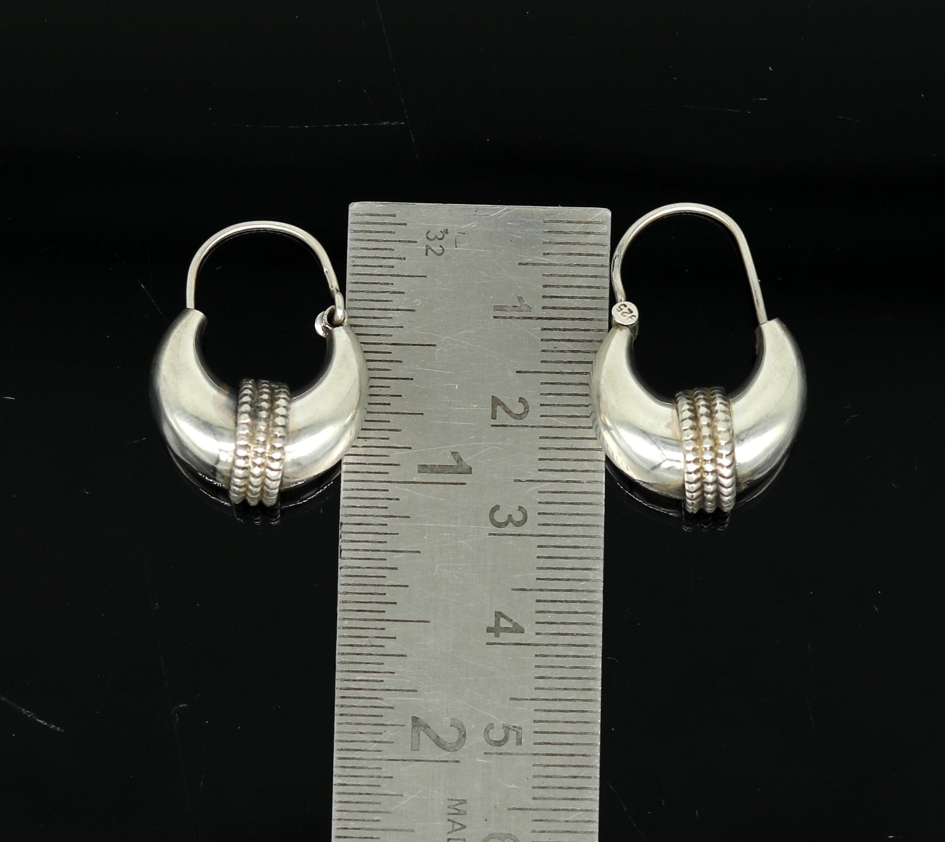 925 sterling silver handmade vintage antique design amazing design hoops earring bali, customized earring gift tribal ethnic jewelry ske13 - TRIBAL ORNAMENTS