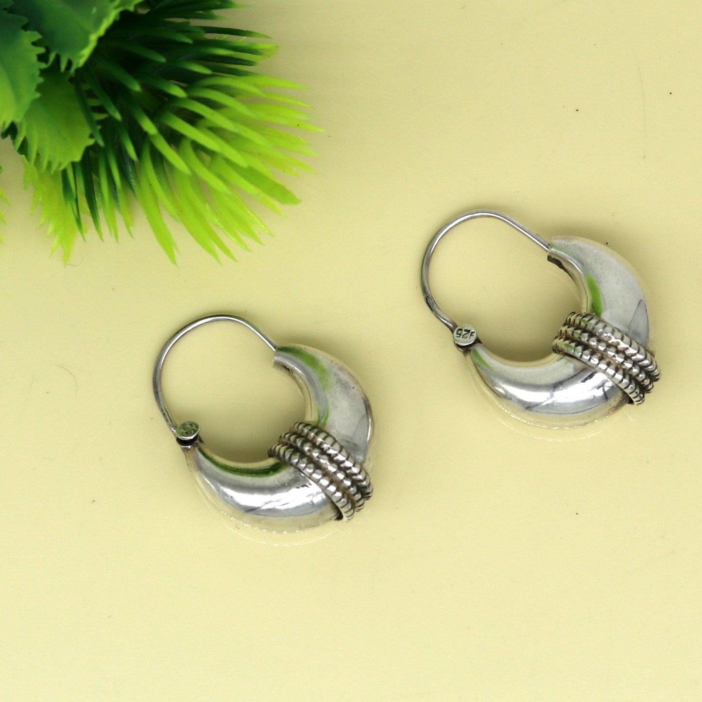 925 sterling silver handmade vintage antique design amazing design hoops earring bali, customized earring gift tribal ethnic jewelry ske13 - TRIBAL ORNAMENTS