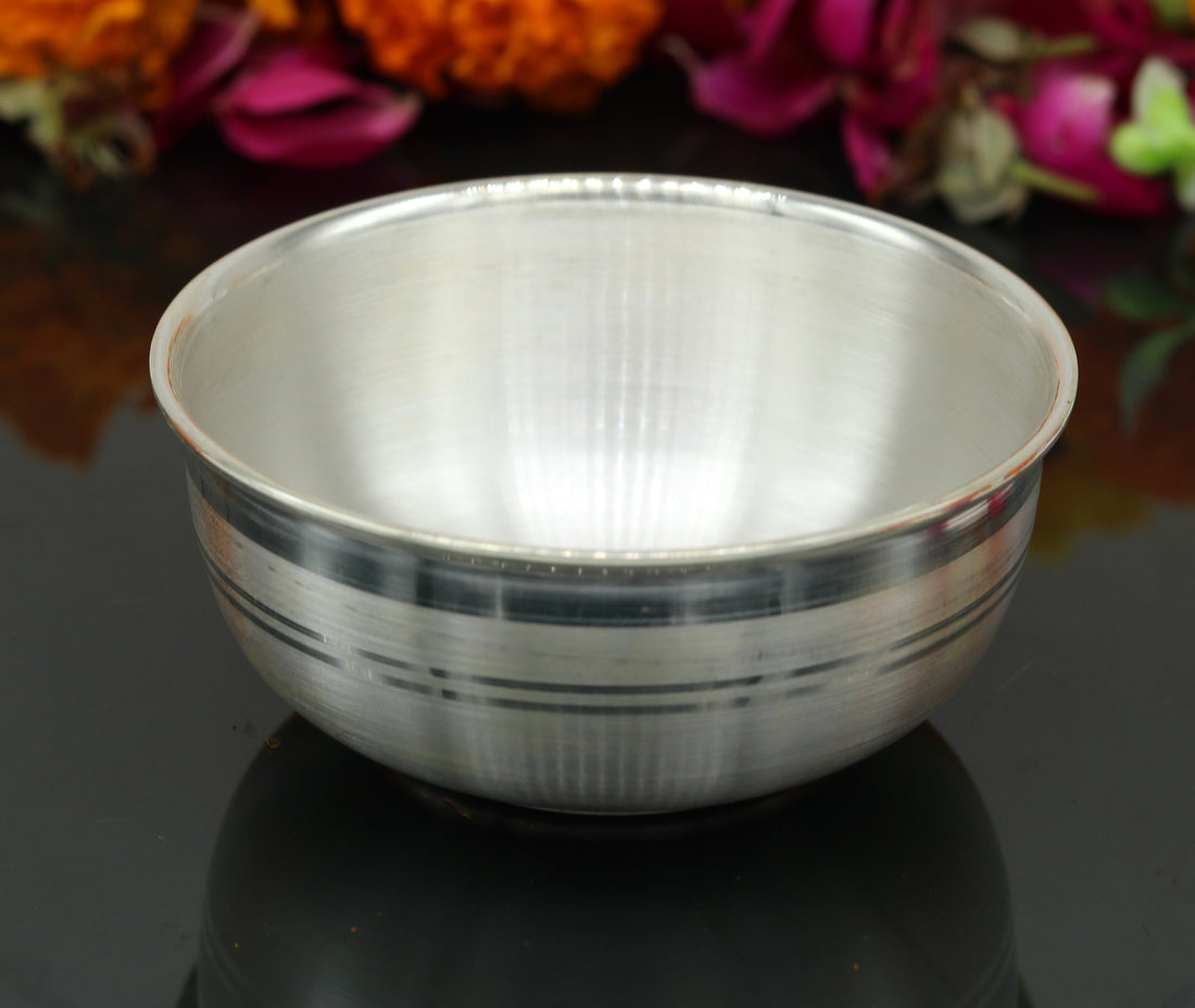 999 pure sterling silver handmade solid silver bowl kitchen utensils, vessels, silver has antibacterial properties, keep stay healthy sv53 - TRIBAL ORNAMENTS