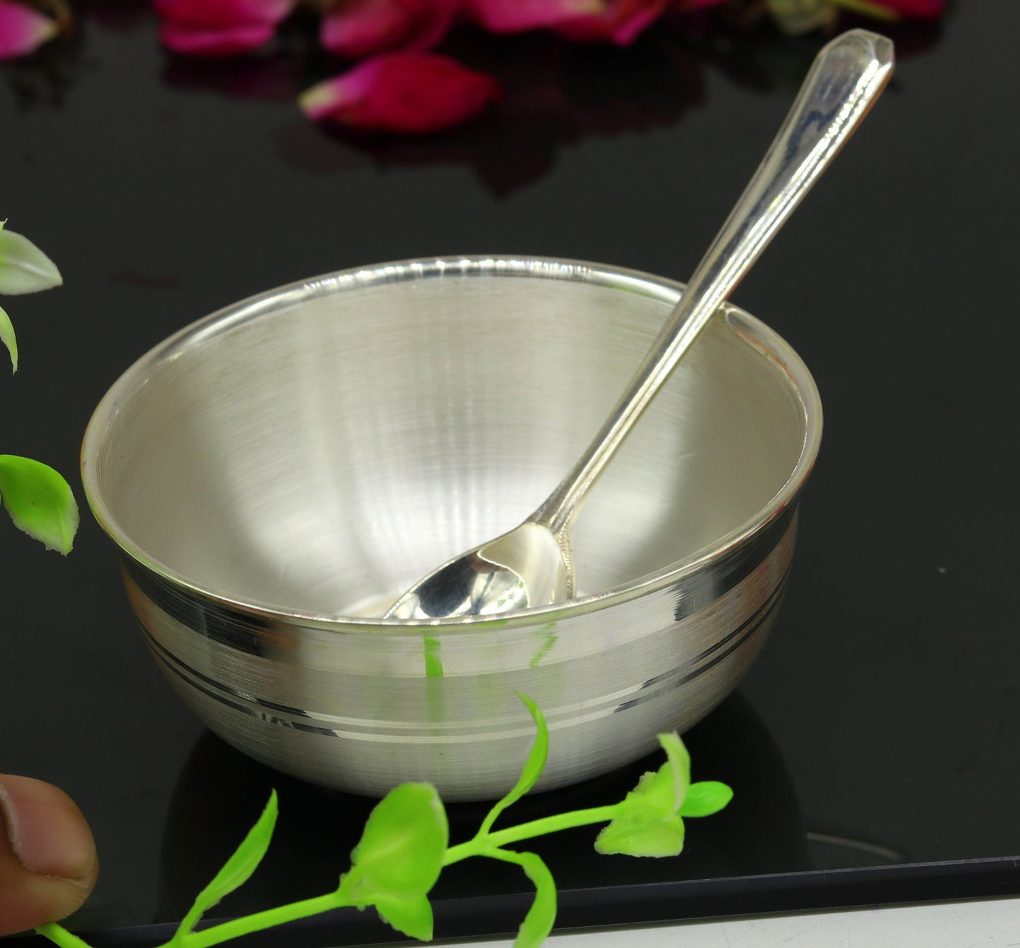 999 pure sterling silver handmade solid silver bowl kitchen utensils, vessels, silver has antibacterial properties, keep stay healthy sv54 - TRIBAL ORNAMENTS