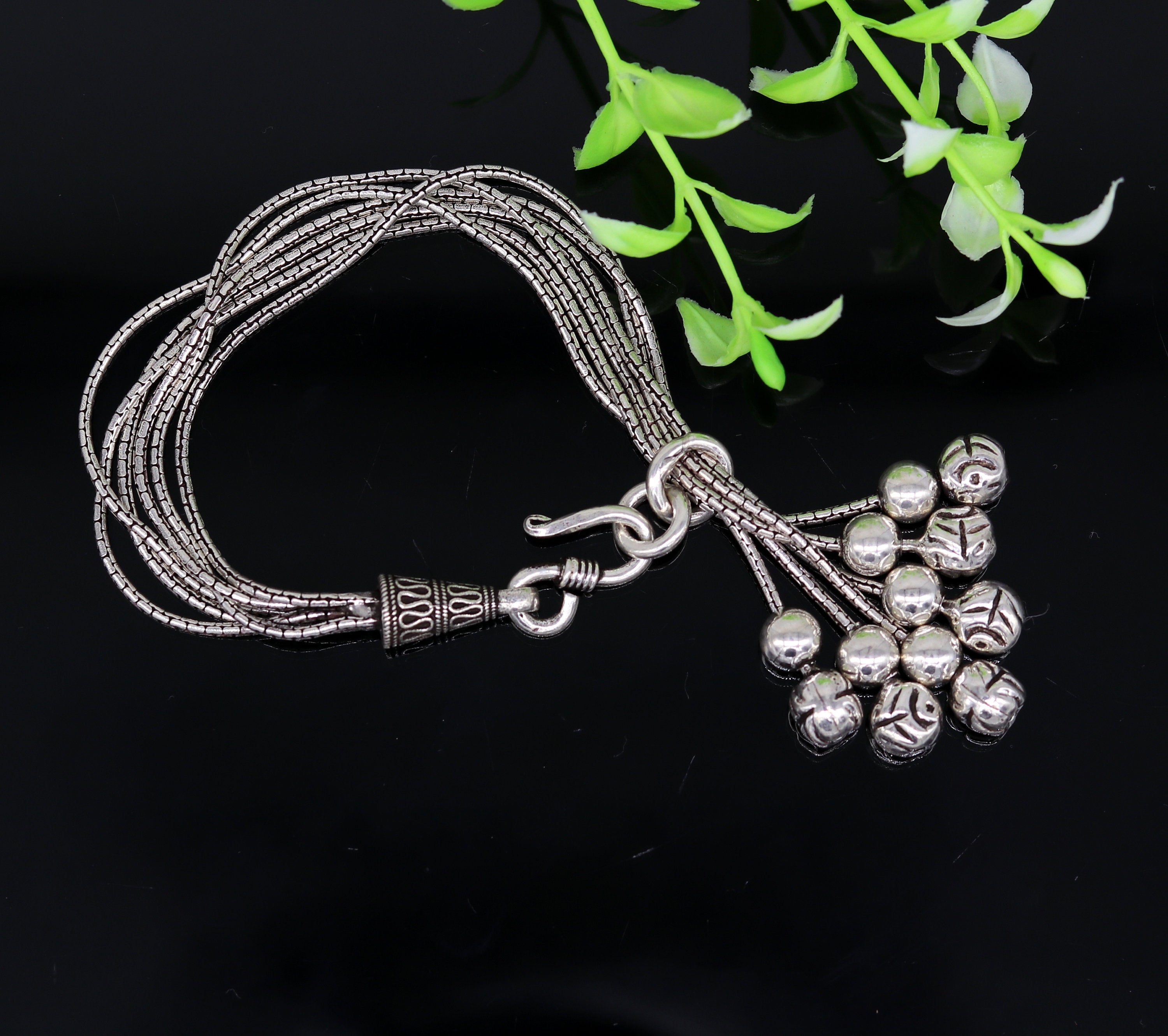 Buy NEVI Stainless Steel Multi Strand Chain Charm Bracelet Jewellery for  Women & Girls (Silver) at Amazon.in