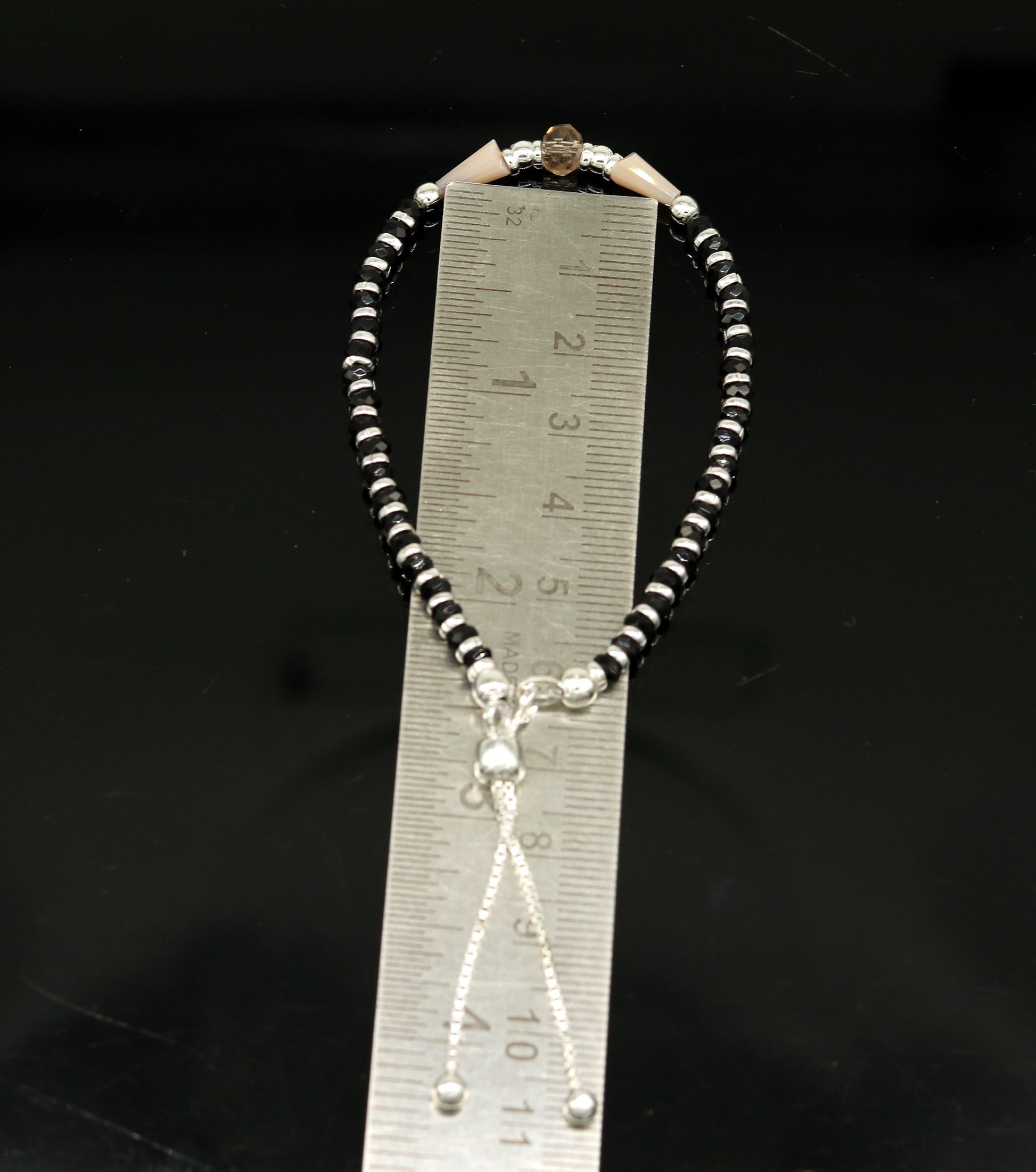 7" 925 sterling silver gorgeous multicolor beads adjustable bracelet, charm bracelet, customized bracelet adjustable girl's jewelry sbr163 - TRIBAL ORNAMENTS