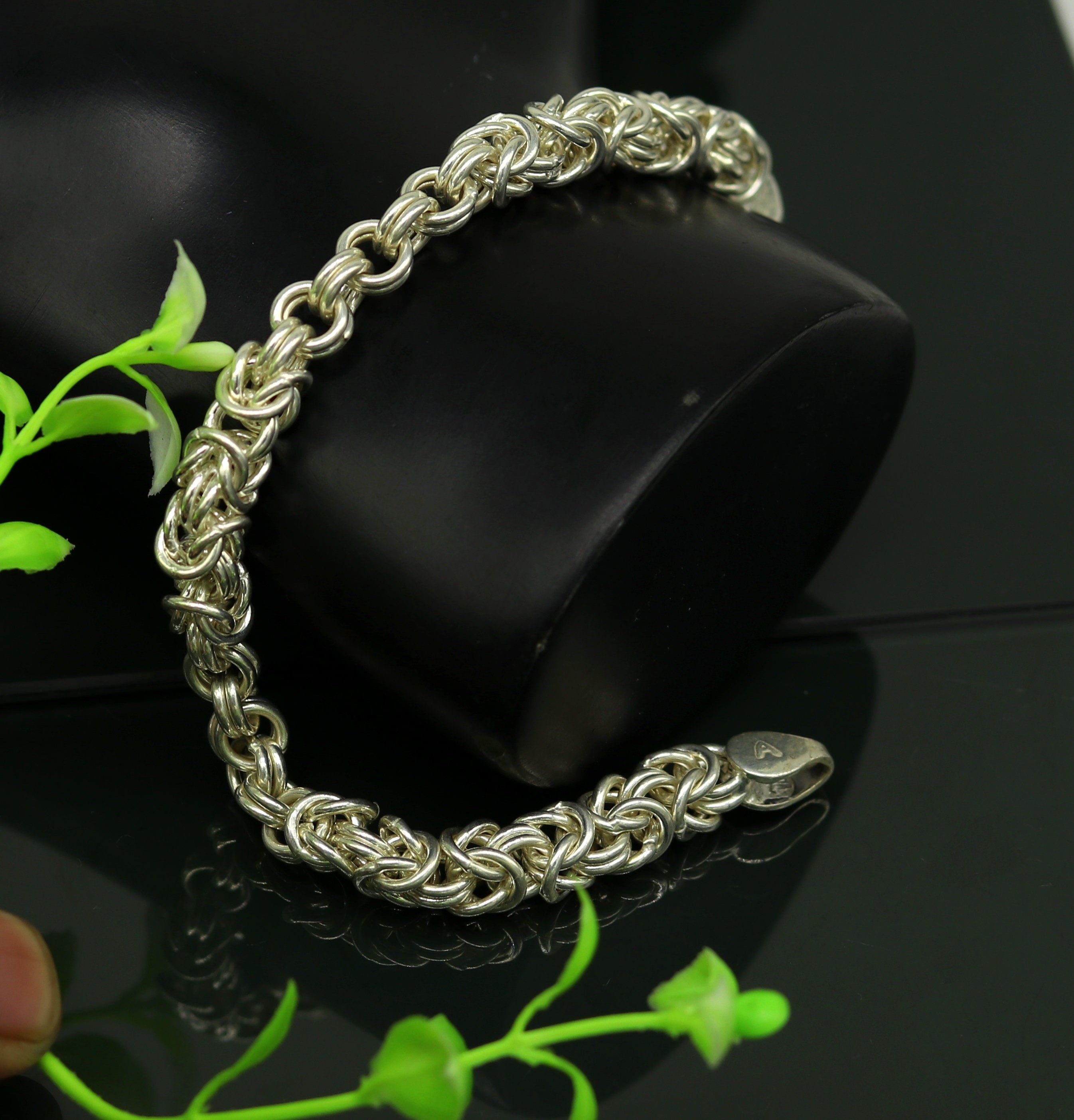 Womens Sterling Silver Byzantine Chain Bracelet 75  Target