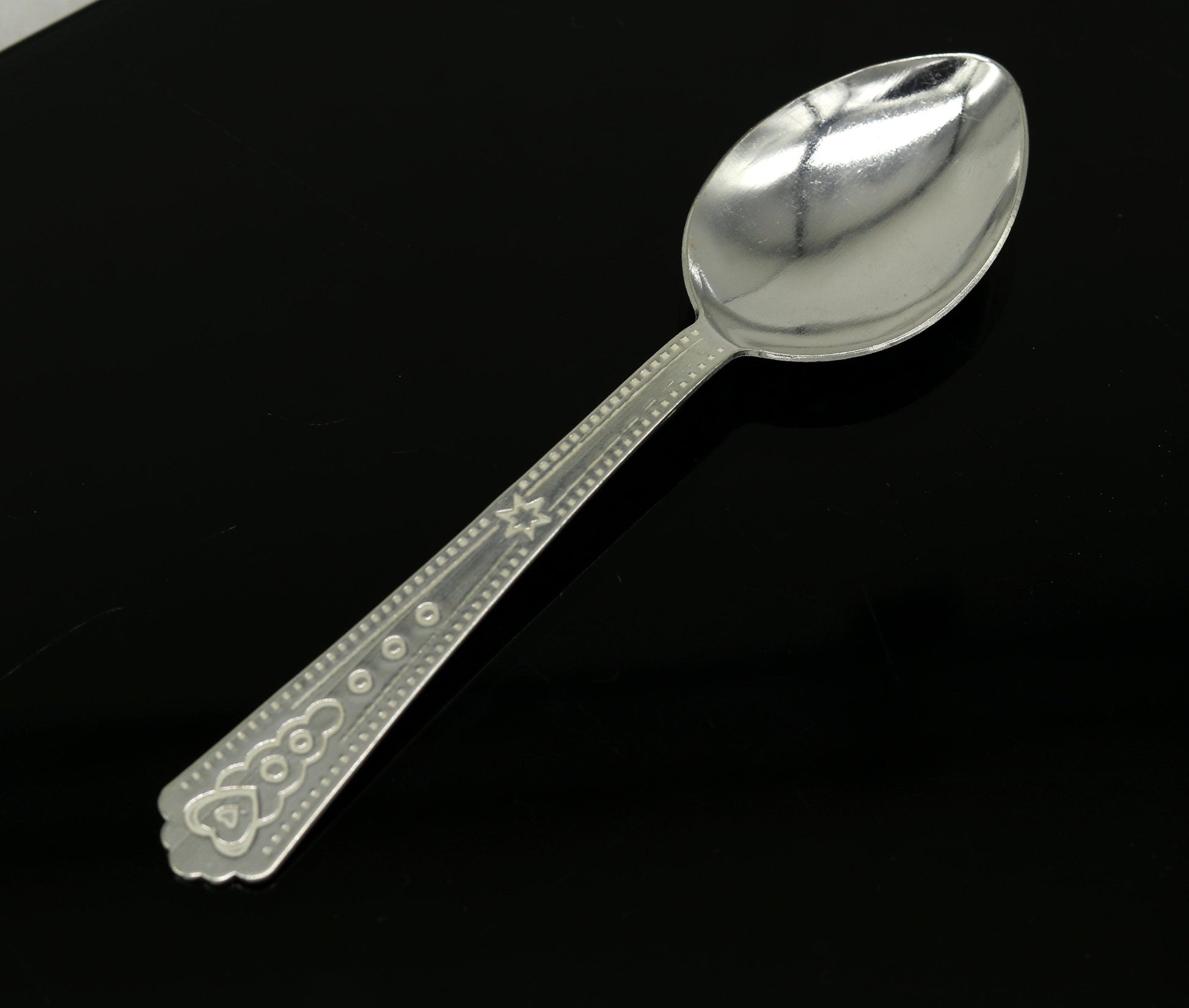 Pure sterling silver handmade solid silver spoon kitchen utensils, vessels, silver has antibacterial properties, keep stay healthy sv57 - TRIBAL ORNAMENTS
