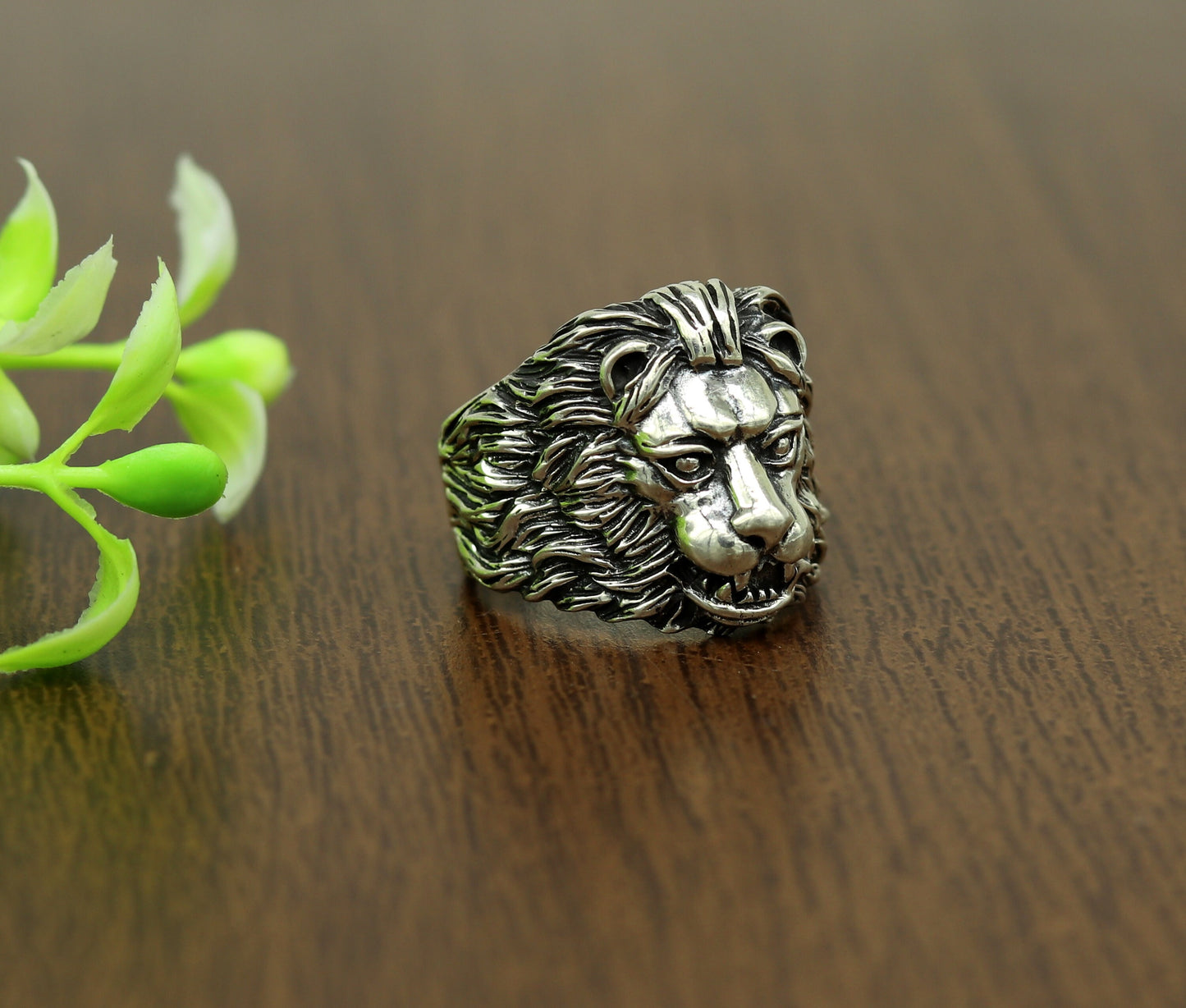 Lion Face Motif Antique Bracelet – Shriya Silver