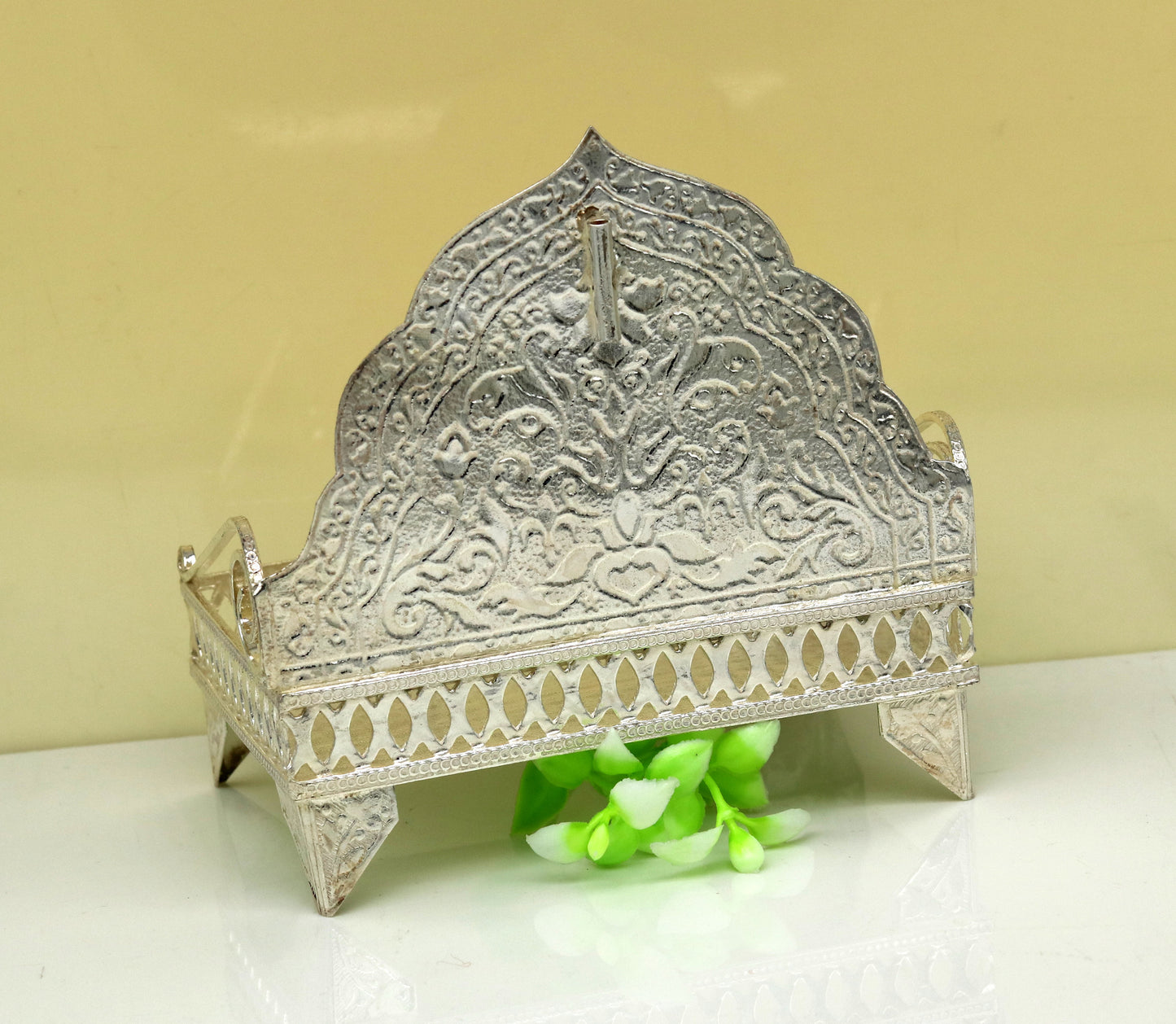 Sterling silver handmade amazing design home mini temple god "the throne"  , amazing handcrafting work home decor temple art figurine sst14 - TRIBAL ORNAMENTS