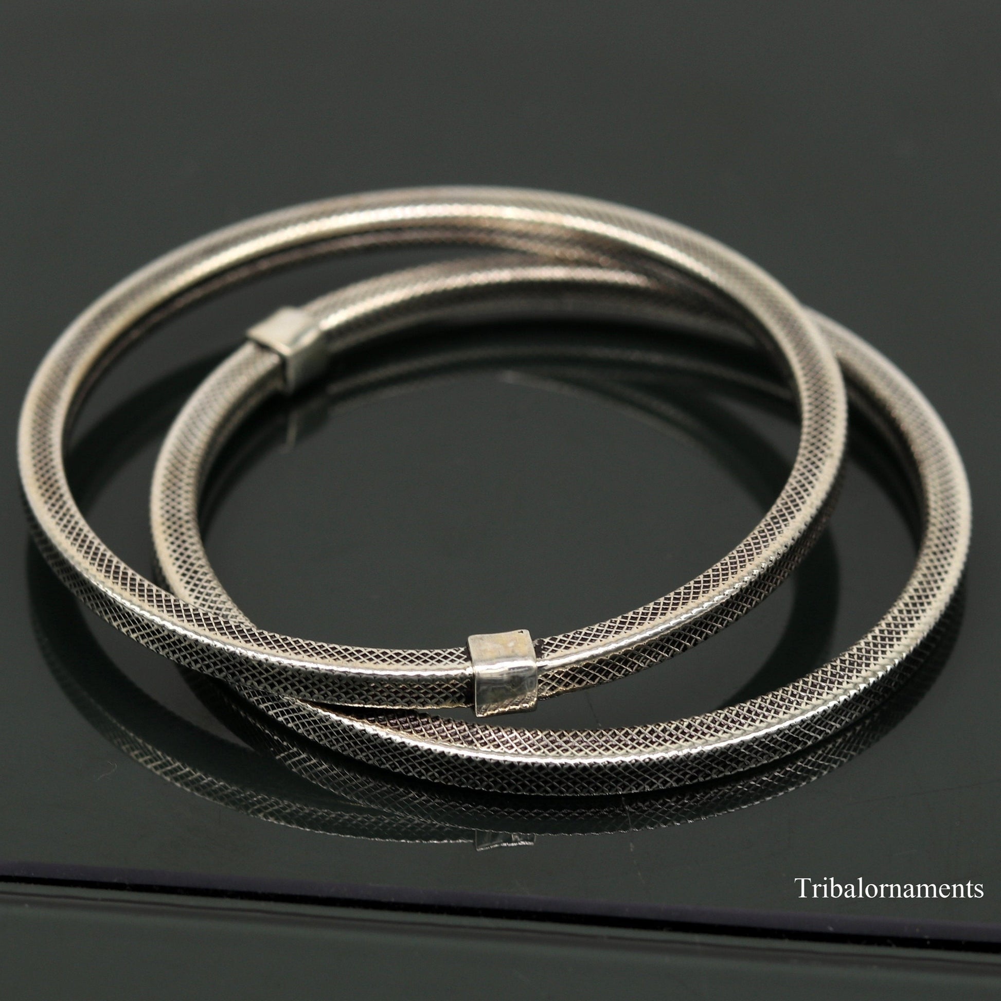 925 sterling silver handmade customized vintage design bangle bracelet kada single piece excellent oxidized gifting unisex jewelry nssk4 - TRIBAL ORNAMENTS