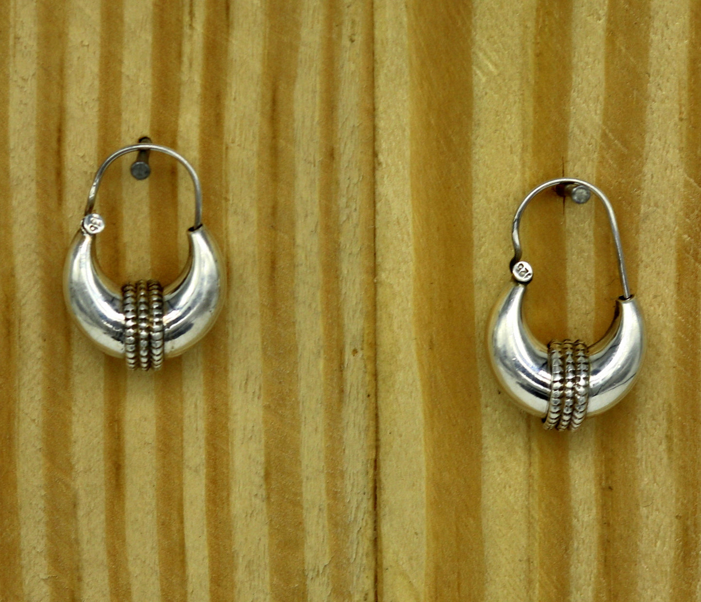 925 sterling silver handmade vintage antique design amazing design hoops earring bali, customized earring gift tribal ethnic jewelry ske13 - TRIBAL ORNAMENTS