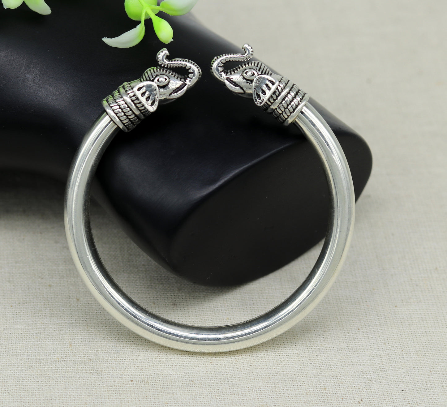 925 sterling silver handmade gorgeous hip-hop elephant design bangle bracelet kada, fabulous unisex gifting personalized jewelry nssk32 - TRIBAL ORNAMENTS