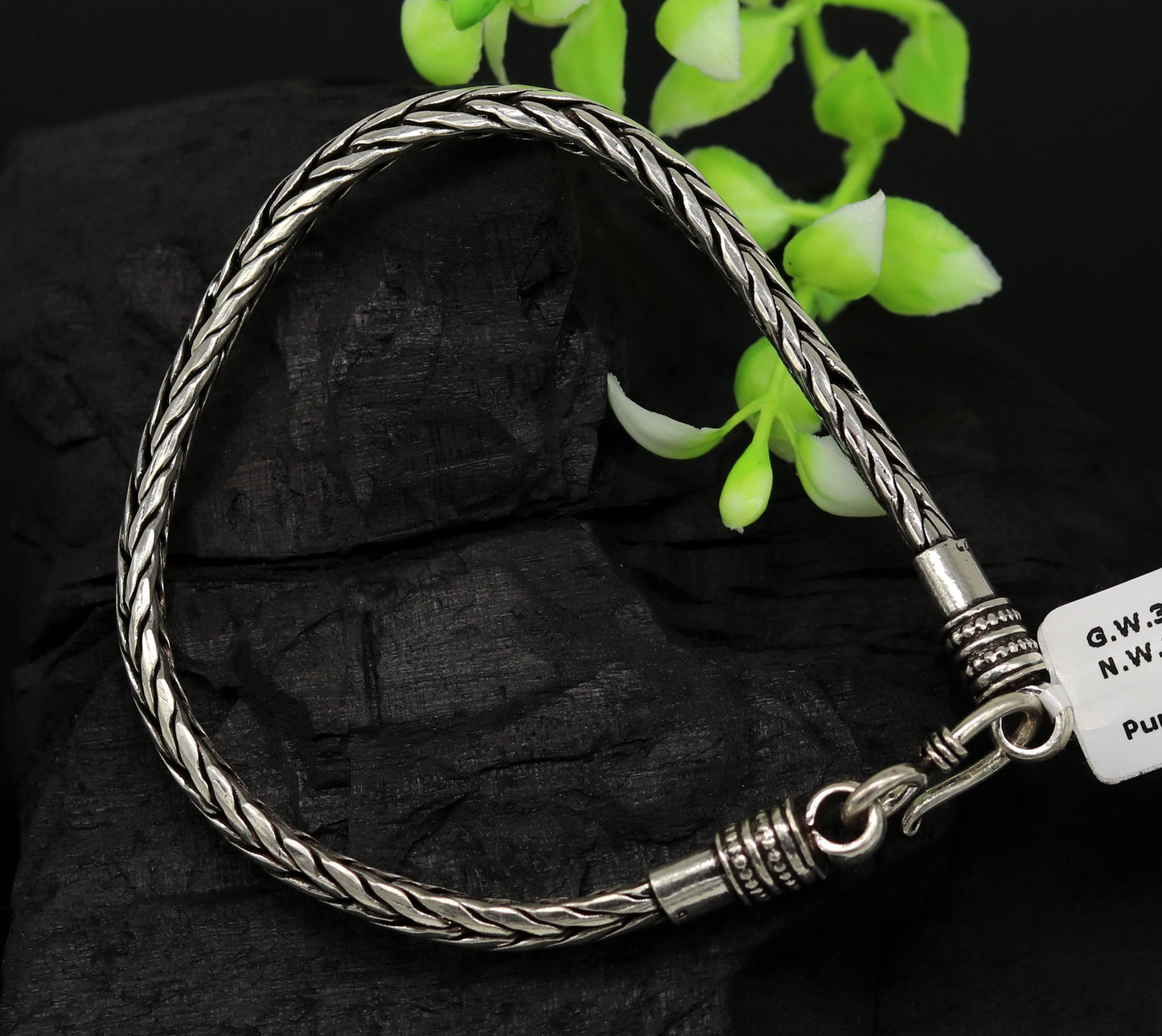 8.5" long handmade 925 sterling silver gorgeous customized vintage design wheat chain bracelet unisex personalized gifting jewelry nsbr35 - TRIBAL ORNAMENTS