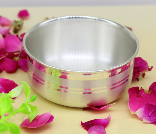 8cm wide 999 pure sterling silver handmade solid silver bowl, silver has antibacterial properties, keep stay healthy, silver vessels sv50 - TRIBAL ORNAMENTS