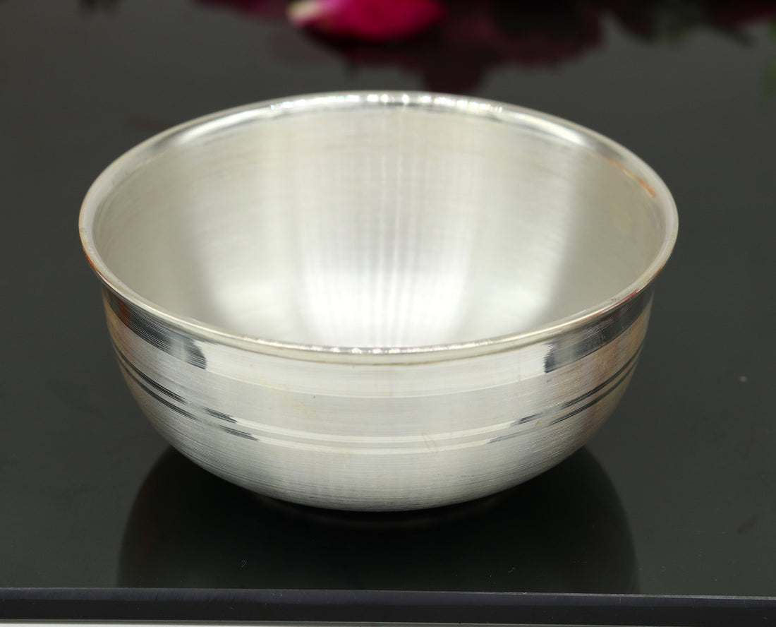 999 pure sterling silver handmade solid silver bowl kitchen utensils, vessels, silver has antibacterial properties, keep stay healthy sv53 - TRIBAL ORNAMENTS