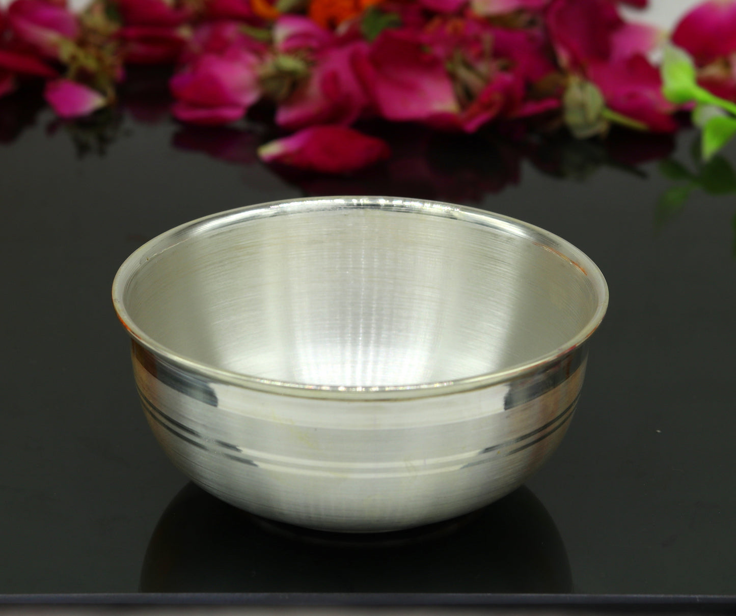 999 pure sterling silver handmade solid silver bowl kitchen utensils, vessels, silver has antibacterial properties, keep stay healthy sv53 - TRIBAL ORNAMENTS