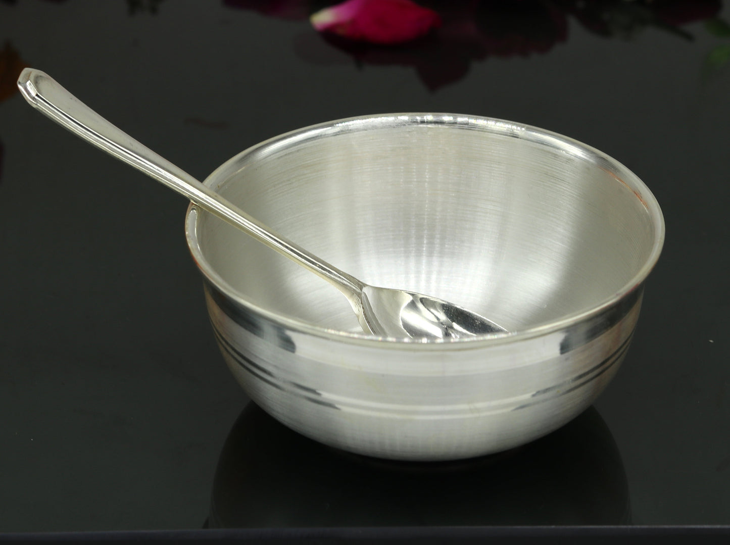 999 pure sterling silver handmade solid silver bowl kitchen utensils, vessels, silver has antibacterial properties, keep stay healthy sv54 - TRIBAL ORNAMENTS