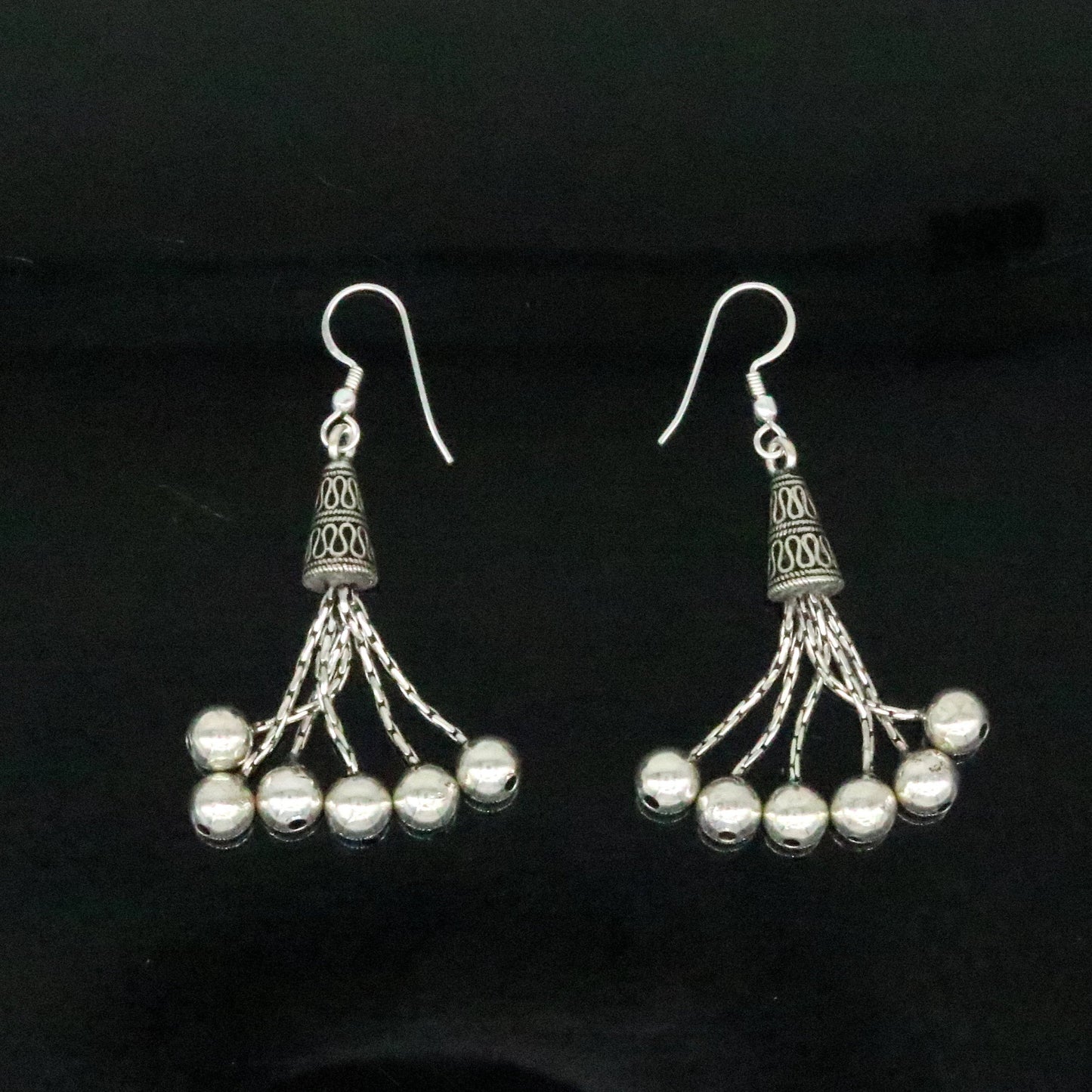 925 sterling silver handmade Fabulous customized design hoops earring with gorgeous hanging charm earring bridesmaid gifting jewelry ear1 - TRIBAL ORNAMENTS