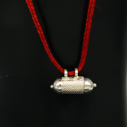 Handmade vintage customized design sterling silver amulet pendant, box pendant, container pendant excellent personalized gifting nsp412 - TRIBAL ORNAMENTS