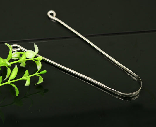 Fine silver handmade tongue cleaner scraper best for daily use and stay healthy top class genuine silver item for better health tc01 - TRIBAL ORNAMENTS