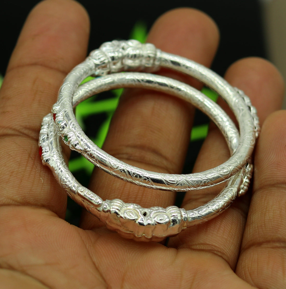 Handmade silver unisex new born baby bangle bracelet kada, excellent customized vintage crocodile face design baby gifting jewelry nbbk79 - TRIBAL ORNAMENTS