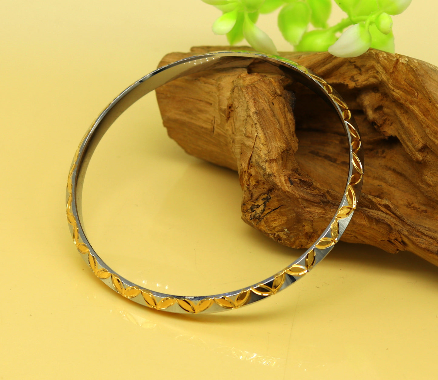 Punjabi Sikh solid silver gold polished bangle bracelet kada, amazing customized design personalized gift jewelry tribal india nssk247 - TRIBAL ORNAMENTS