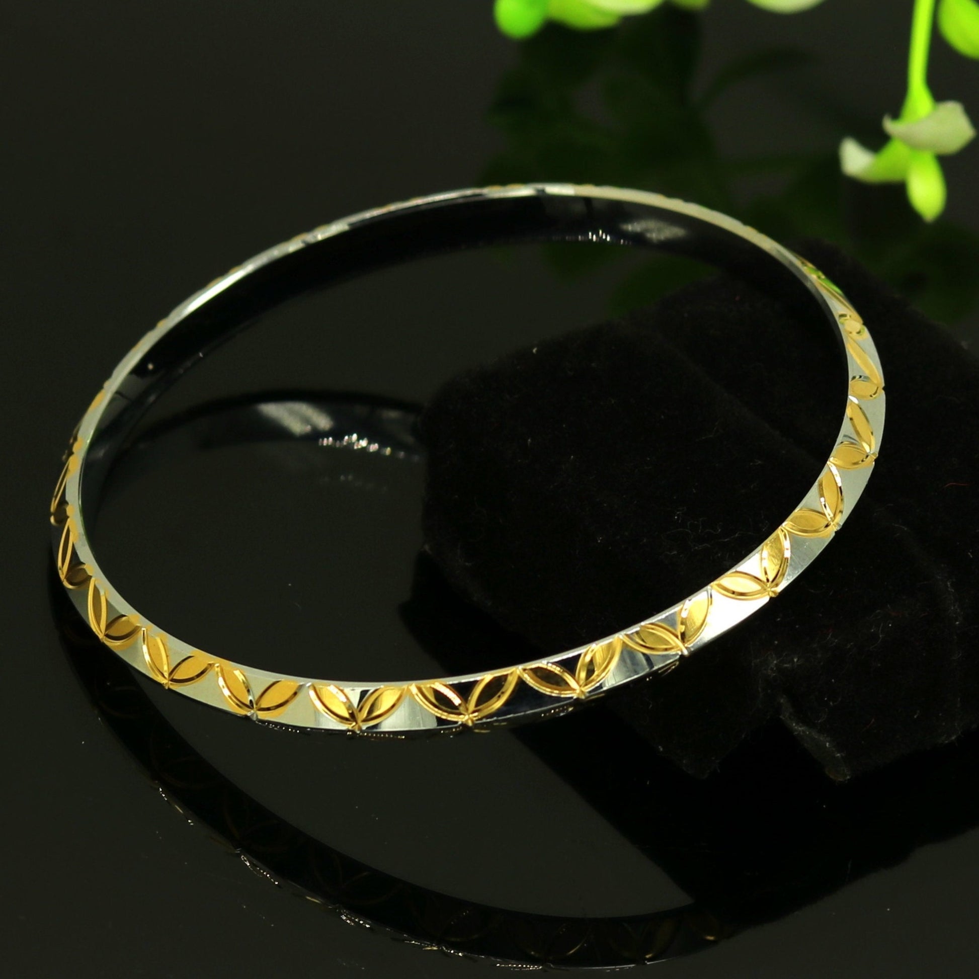 Punjabi Sikh solid silver gold polished bangle bracelet kada, amazing customized design personalized gift jewelry tribal india nssk247 - TRIBAL ORNAMENTS