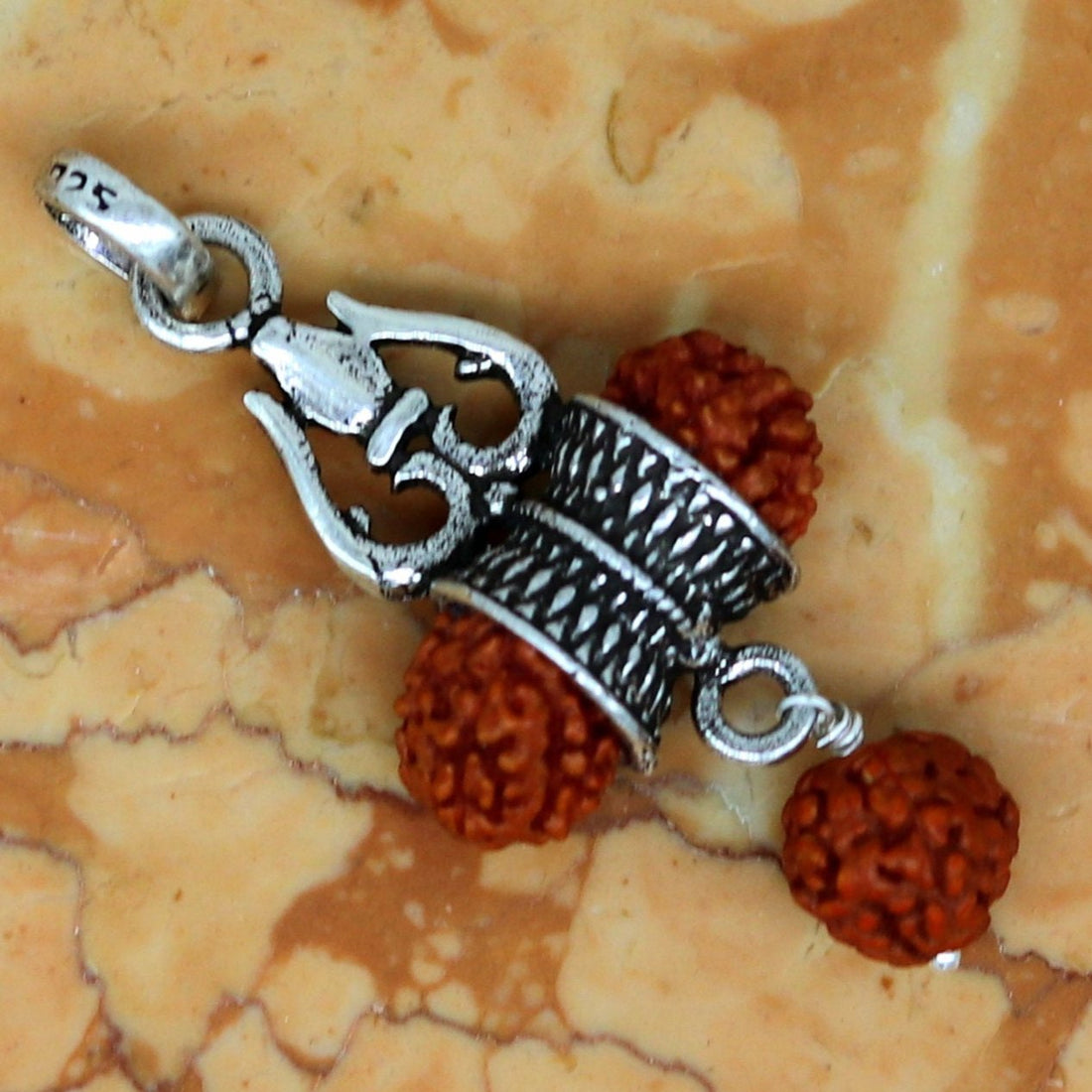 925 sterling silver lord shiva trident pendant, amazing customized Rudraksha oxidized tribal belly dance personalized jewelry ssp323 - TRIBAL ORNAMENTS