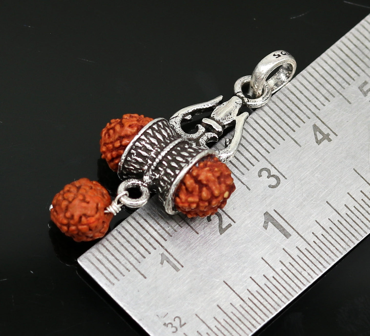 925 sterling silver lord shiva trident pendant, amazing customized Rudraksha oxidized tribal belly dance personalized jewelry ssp323 - TRIBAL ORNAMENTS