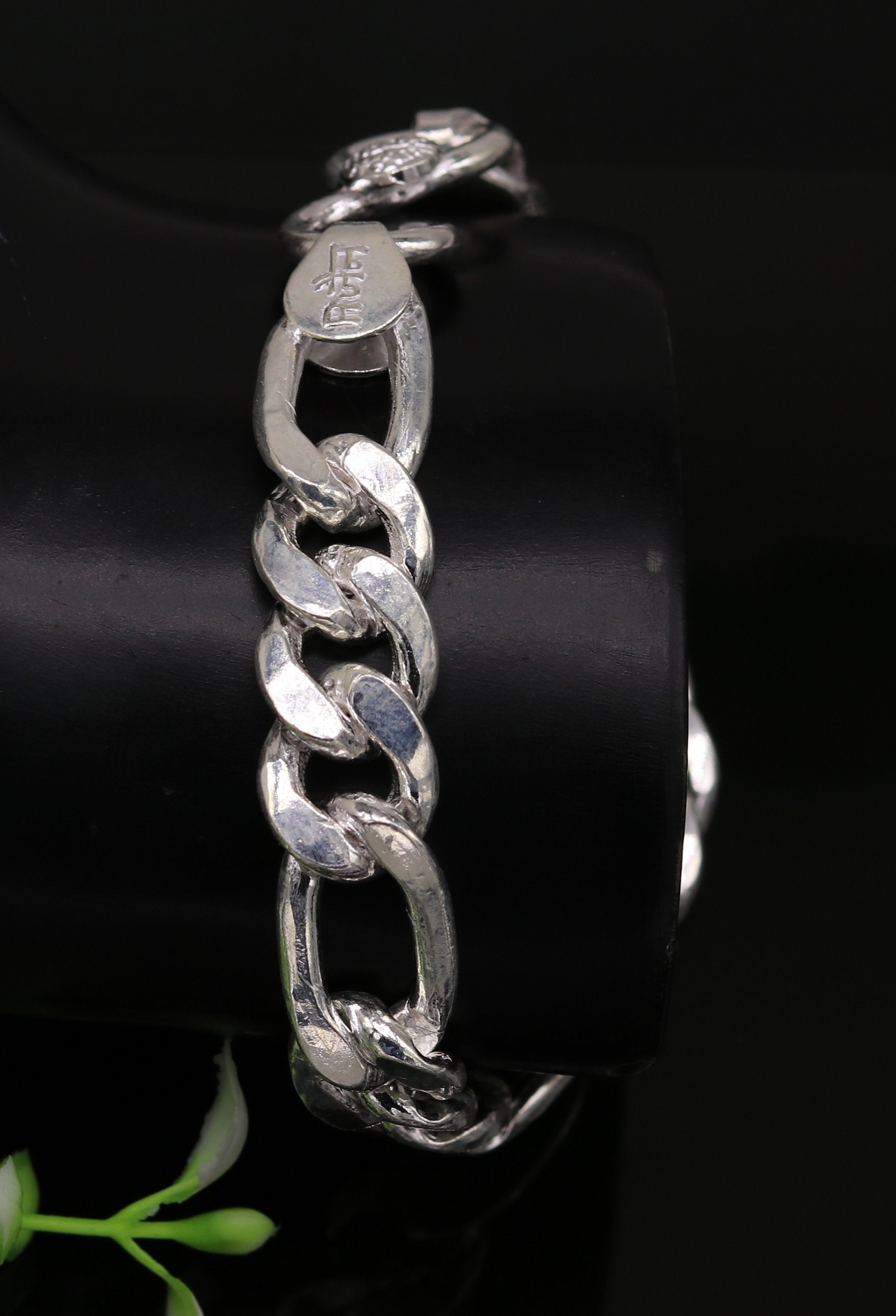 Personalized Love Heart Figaro Link Chain Bracelet Engraved Custom for Men  Women  eBay