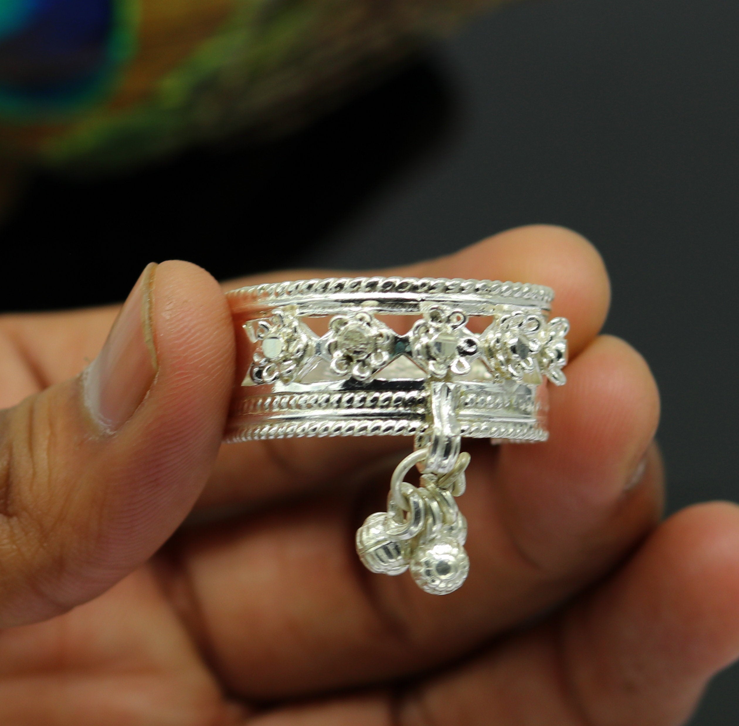 Sterling Silver Bali Design Toe Ring, Silver Rings, Band – Indigo & Jade