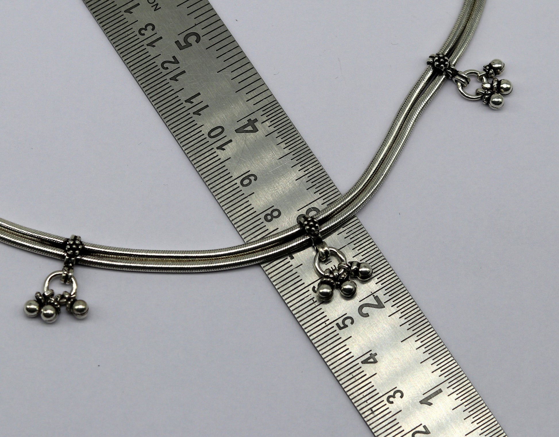 32" to 34" handmade adjustable 925 sterling silver double strands snake chain waist belt, belly chain waist chain with hanging drops nwch20 - TRIBAL ORNAMENTS